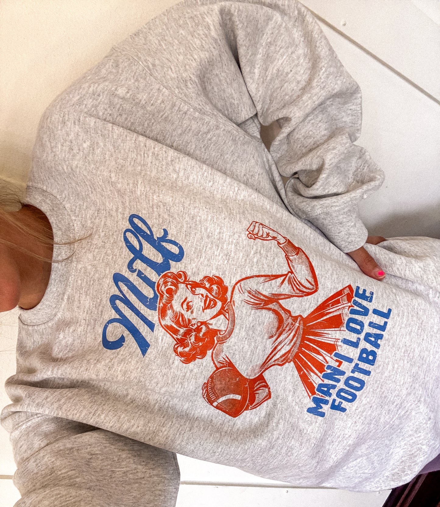 MILF Football Sweatshirt | Retro “Man I Love Football” Graphic Crewneck | Funny Game Day Shirt | Women’s Fall Football Outfit | Gift for Sports Fans