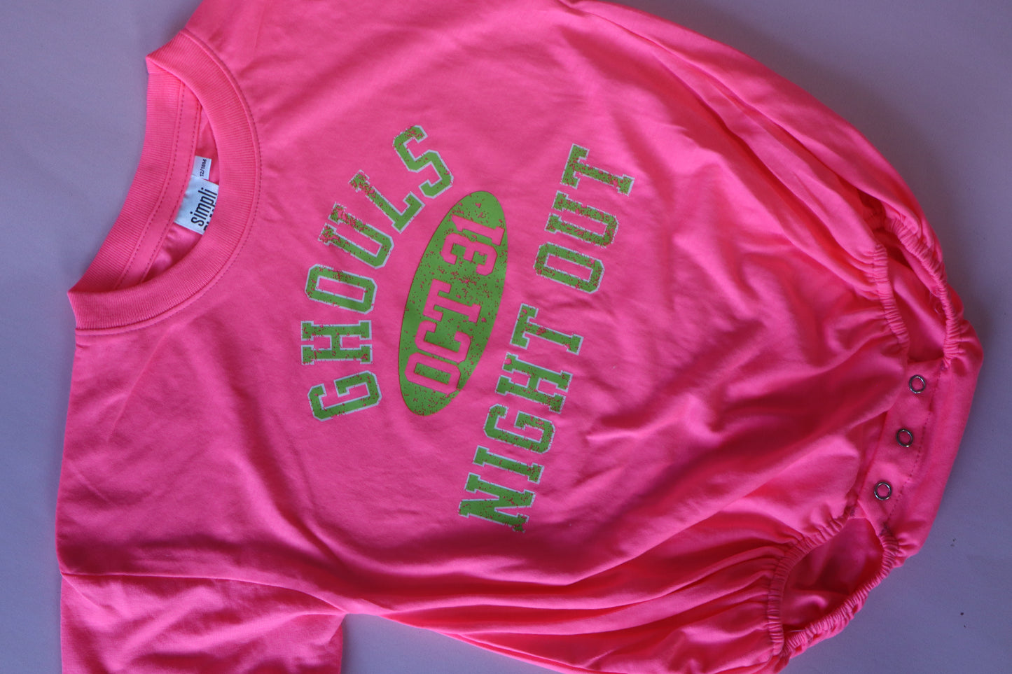 SZ 12-18M NEON PINK GHOULS NIGHT OUT