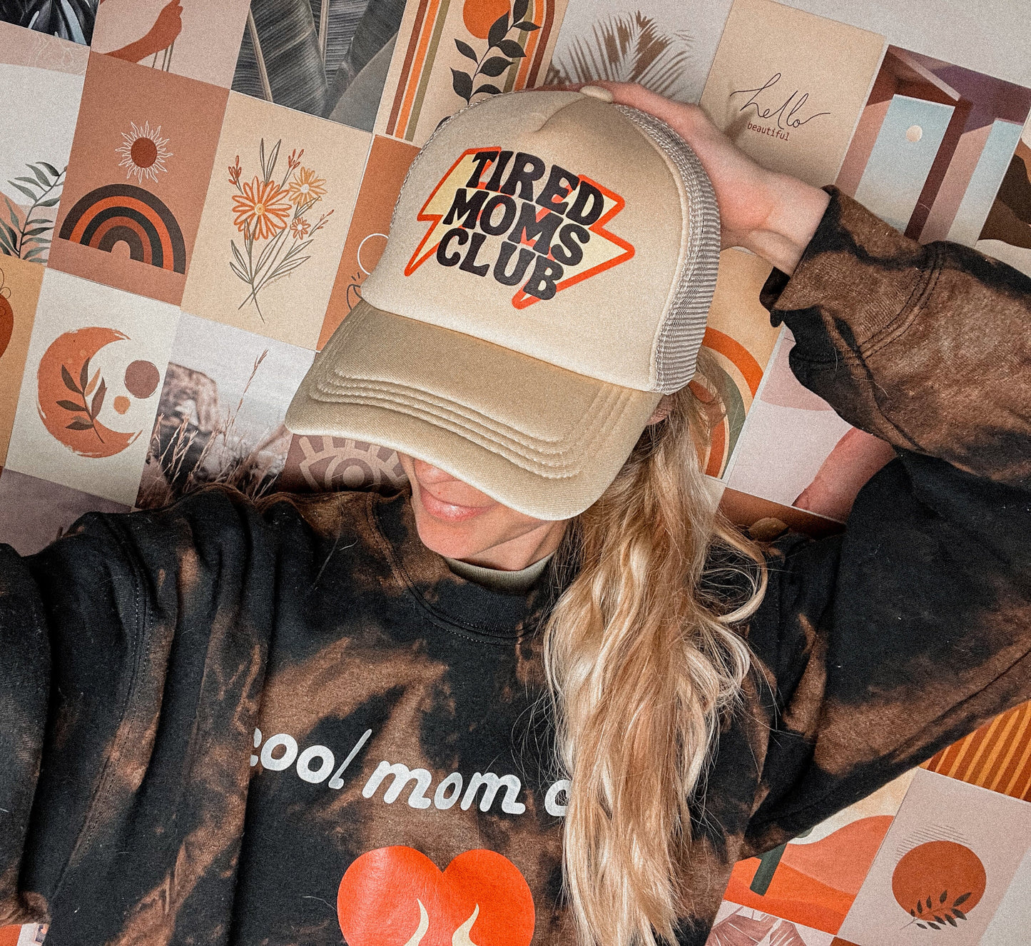 Tired Moms Club Trucker Hat, Trendy Mama Hat, Aesthetic Mom Gift, Gift for Mom, Valentine's Day Gift for Mom, New Mom Gift, Baby Shower Gift