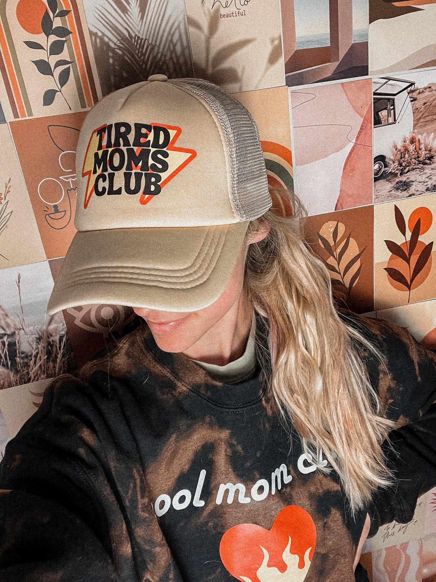 Tired Moms Club Trucker Hat, Trendy Mama Hat, Aesthetic Mom Gift, Gift for Mom, Valentine's Day Gift for Mom, New Mom Gift, Baby Shower Gift