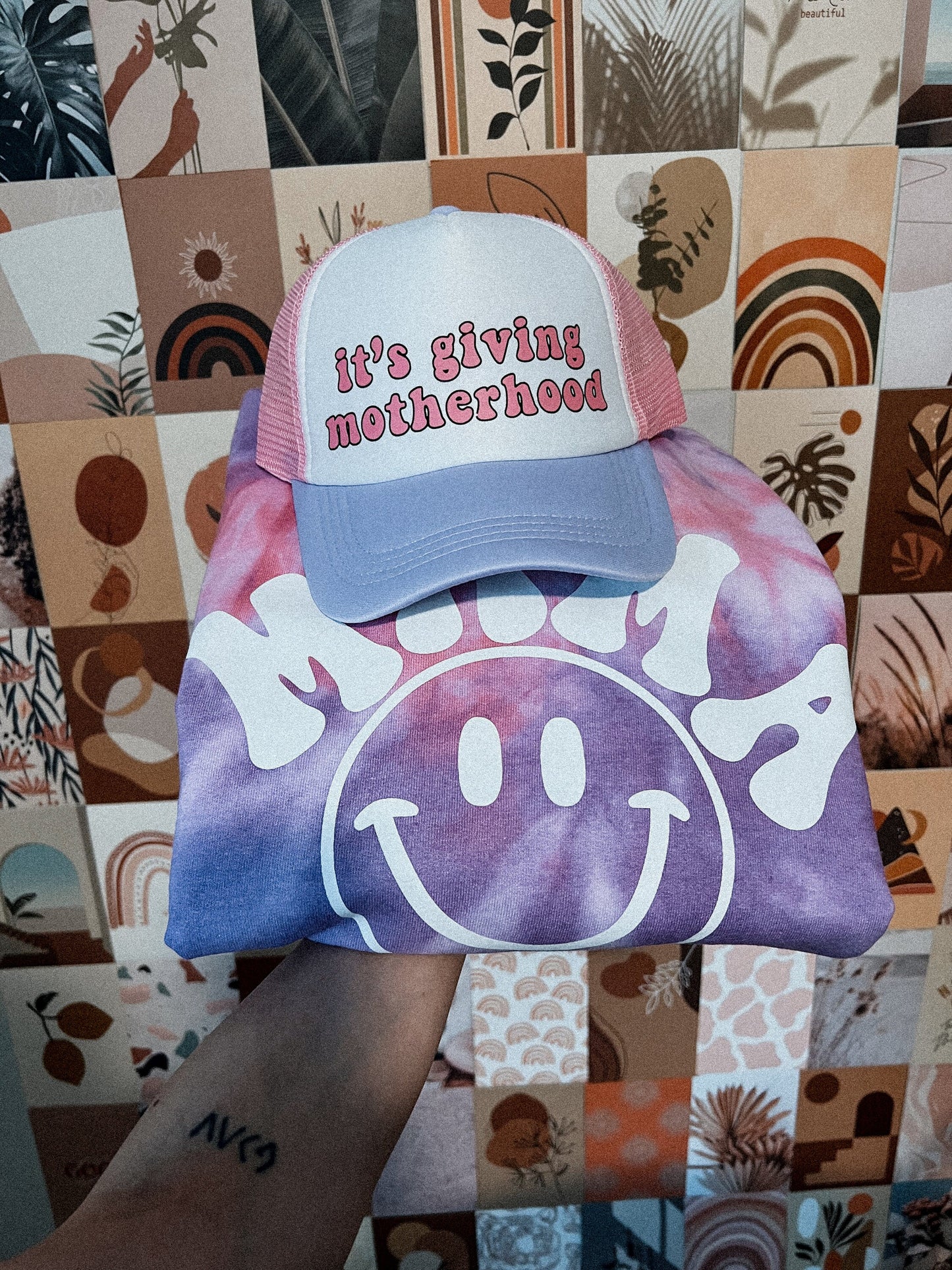 Beige Trucker Hat, Women's Trucker Hat, Motherhood Hat, Gift for Mom, VALENTINE'S DAY Gift for Mom, New Mom Gift, Baby Shower Gift for Mom, Golden