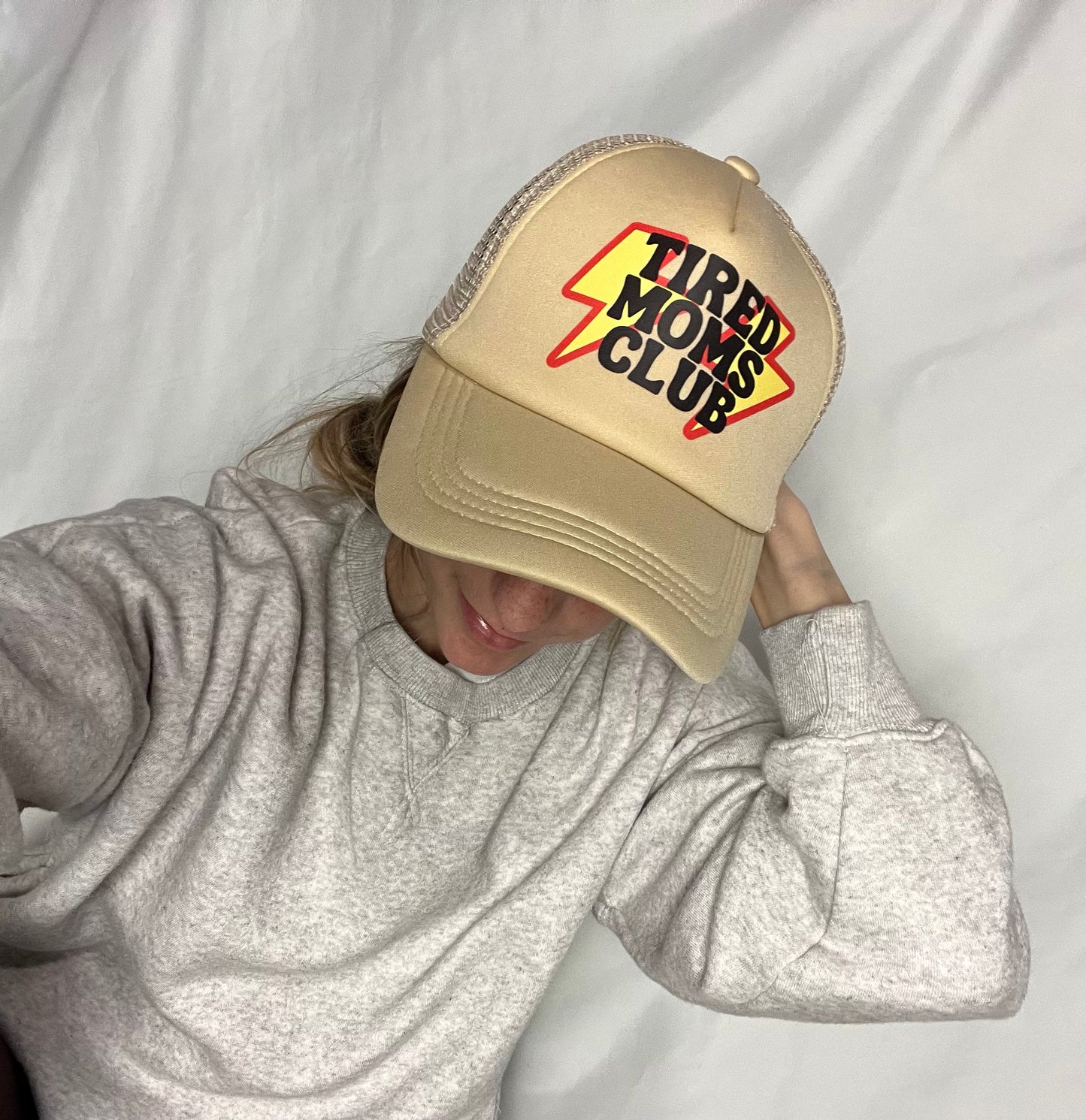 Tired Moms Club Trucker Hat, Trendy Mama Hat, Aesthetic Mom Gift, Gift for Mom, Valentine's Day Gift for Mom, New Mom Gift, Baby Shower Gift