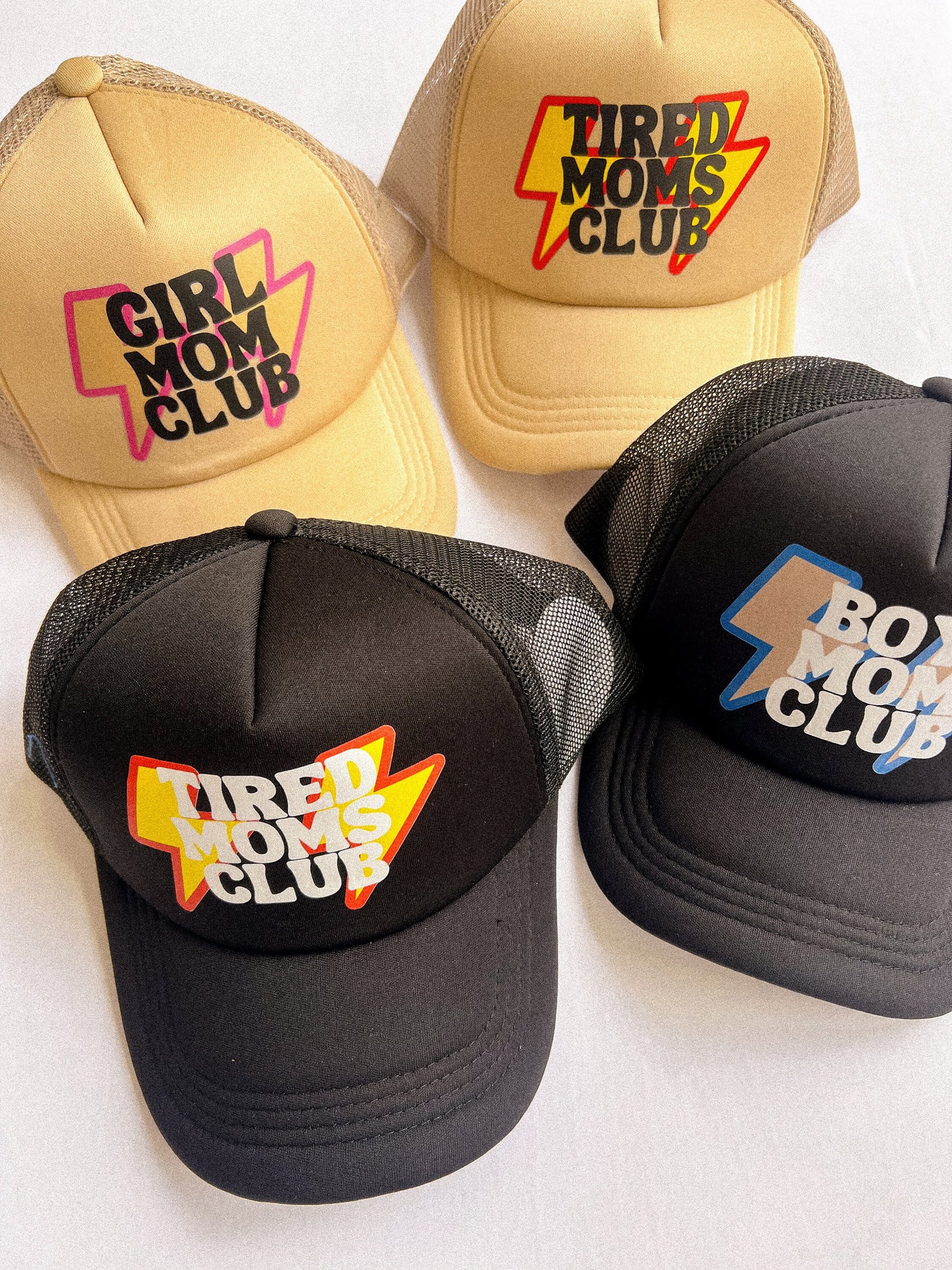 Tired Moms Club Trucker Hat, Trendy Mama Hat, Aesthetic Mom Gift, Gift for Mom, Valentine's Day Gift for Mom, New Mom Gift, Baby Shower Gift