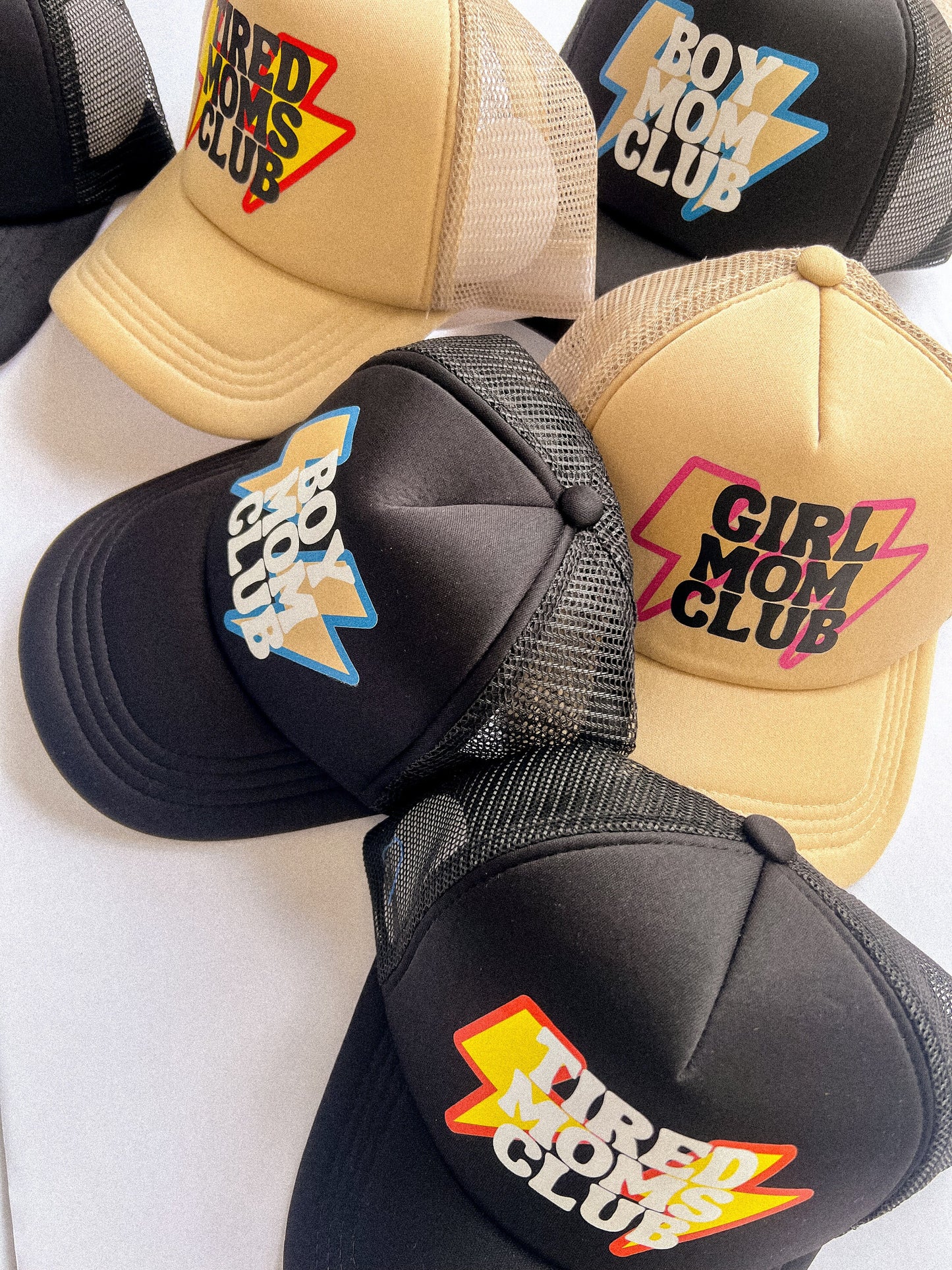 Tired Moms Club Trucker Hat, Trendy Mama Hat, Aesthetic Mom Gift, Gift for Mom, Valentine's Day Gift for Mom, New Mom Gift, Baby Shower Gift