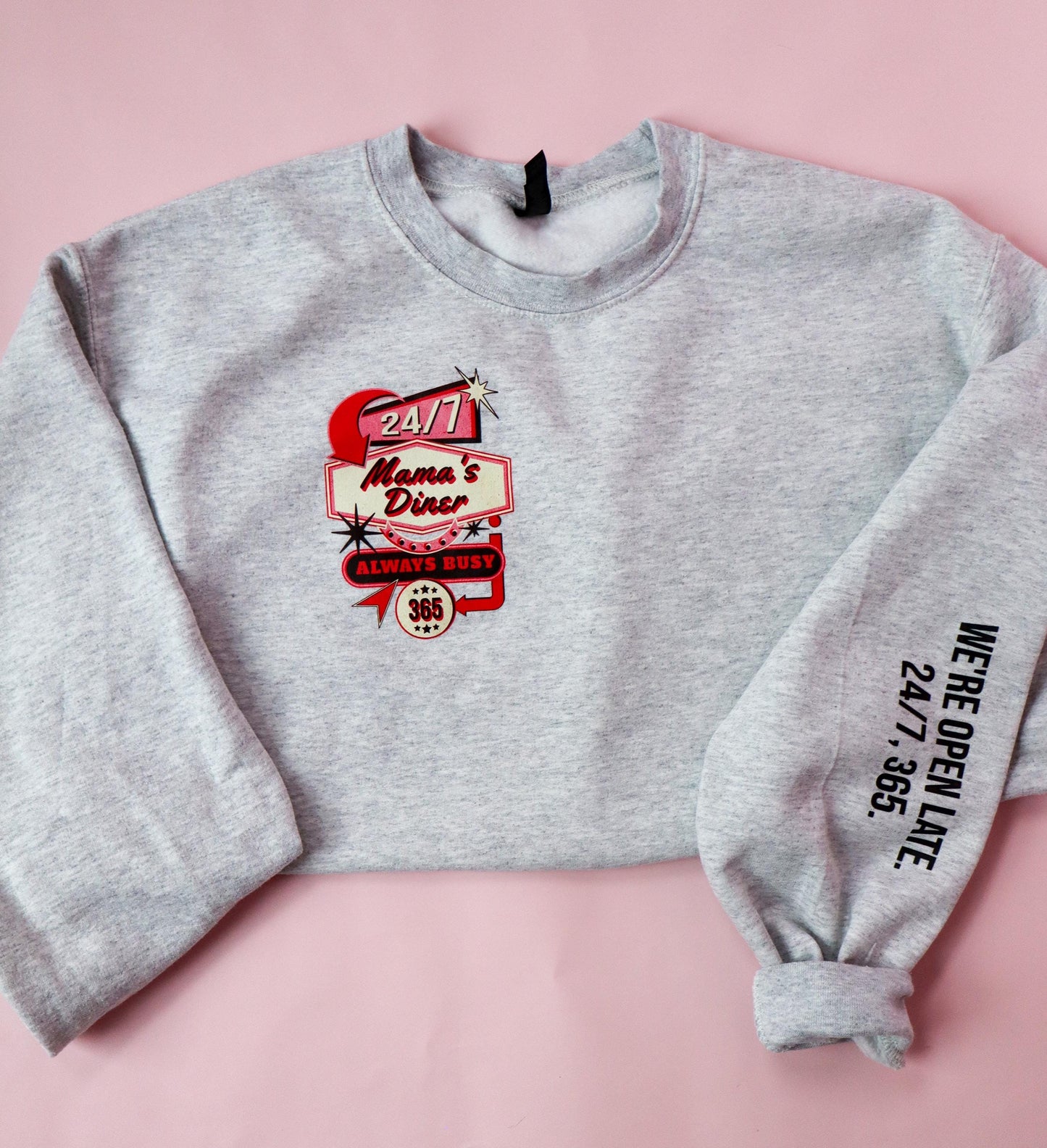 Mama’s Diner Graphic Sweatshirt, Funny Nursing Mom Crewneck, Breastfeeding Gift for Mom, Retro Oversized Mom Sweater Trendy Mom Life Apparel