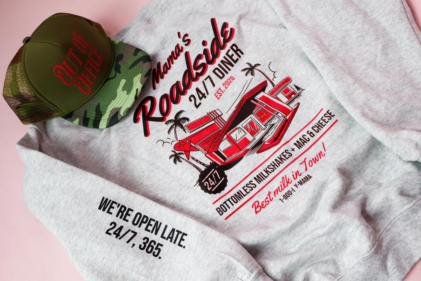 Mama’s Diner Graphic Sweatshirt, Funny Nursing Mom Crewneck, Breastfeeding Gift for Mom, Retro Oversized Mom Sweater Trendy Mom Life Apparel