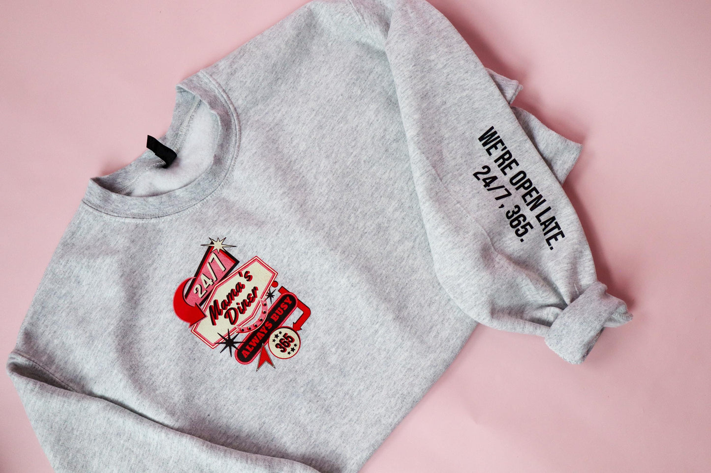 Mama’s Diner Graphic Sweatshirt, Funny Nursing Mom Crewneck, Breastfeeding Gift for Mom, Retro Oversized Mom Sweater Trendy Mom Life Apparel