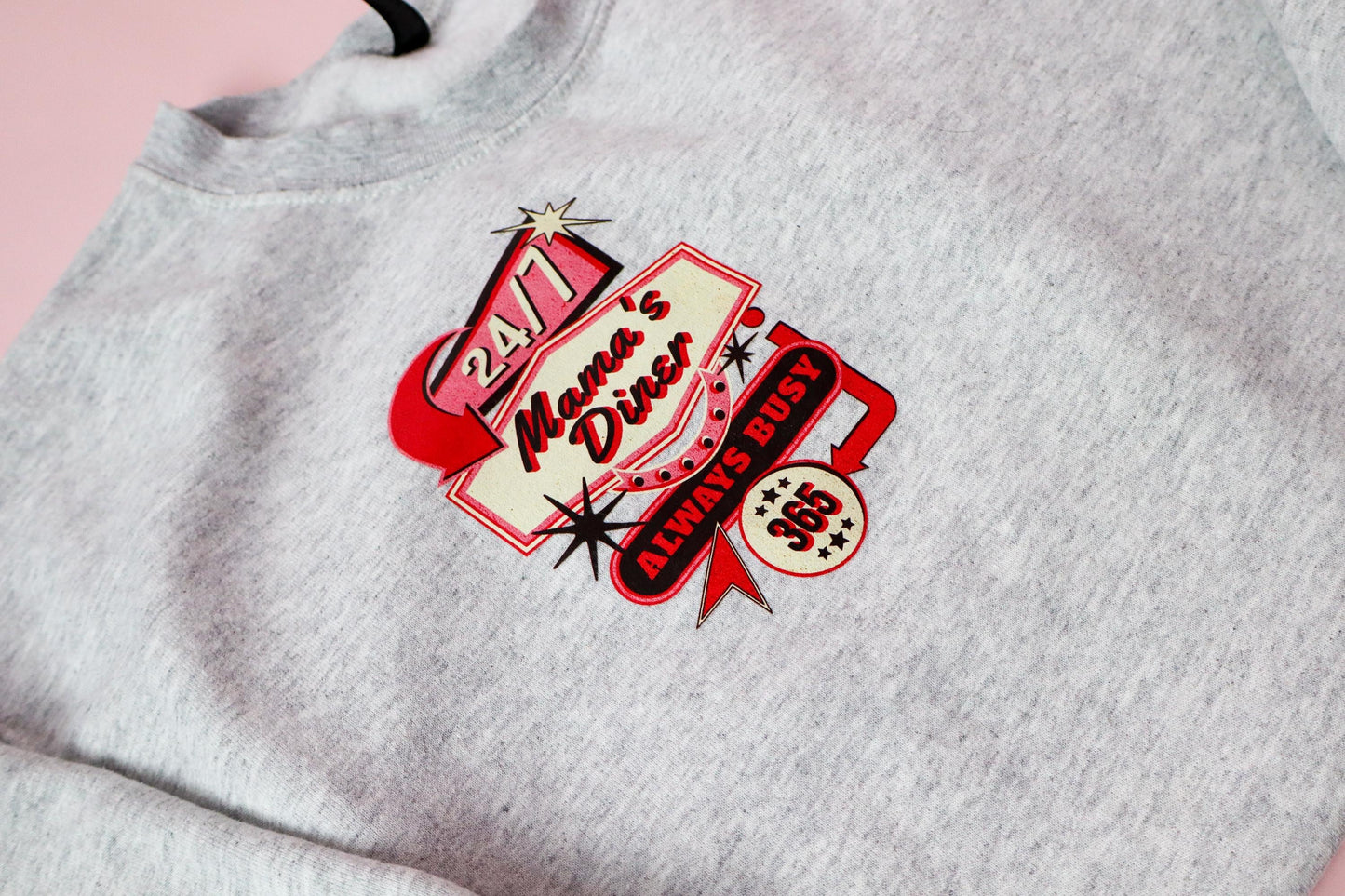 Mama’s Diner Graphic Sweatshirt, Funny Nursing Mom Crewneck, Breastfeeding Gift for Mom, Retro Oversized Mom Sweater Trendy Mom Life Apparel