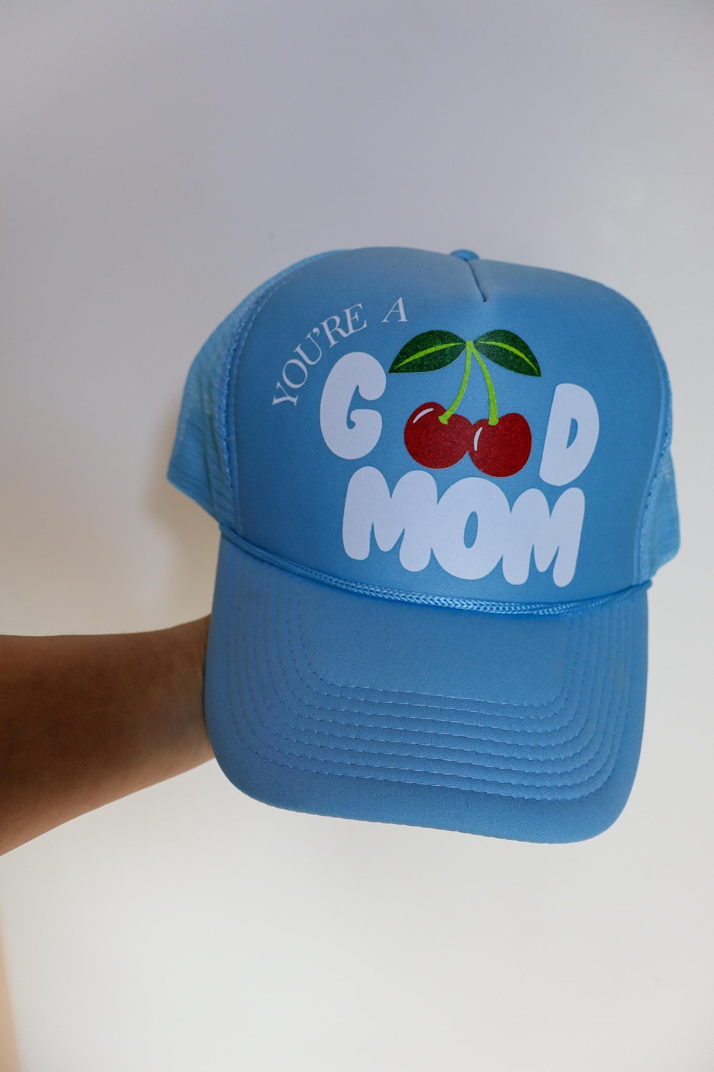 You’re a Good Mom Trucker Hat | Cute Mom Hat | Retro Cherry Hat | Aesthetic Foam Mesh Cap | Trendy Mom Gift | Cool Mom Accessories