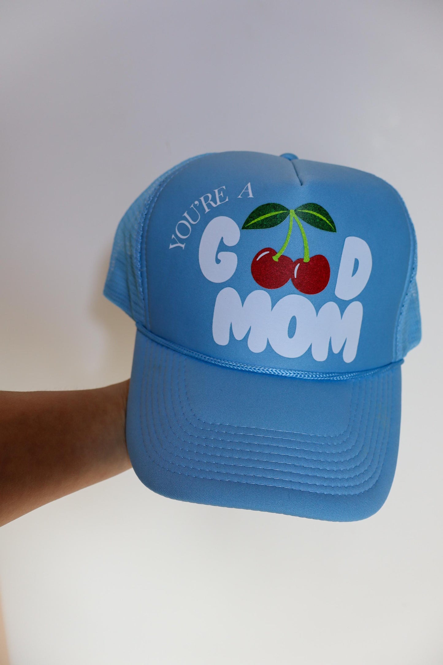 You’re a Good Mom Trucker Hat | Cute Mom Hat | Retro Cherry Hat | Aesthetic Foam Mesh Cap | Trendy Mom Gift | Cool Mom Accessories