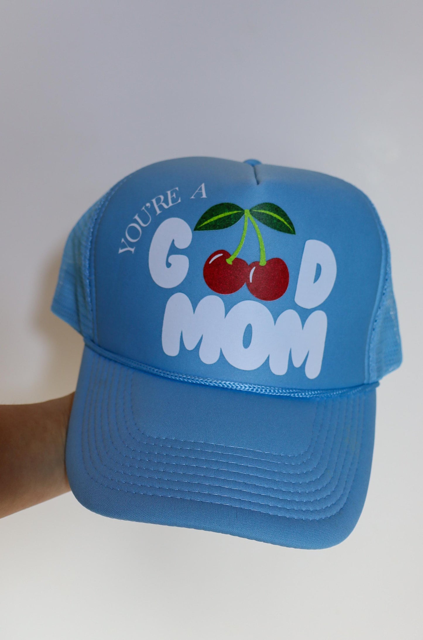 You’re a Good Mom Trucker Hat | Cute Mom Hat | Retro Cherry Hat | Aesthetic Foam Mesh Cap | Trendy Mom Gift | Cool Mom Accessories