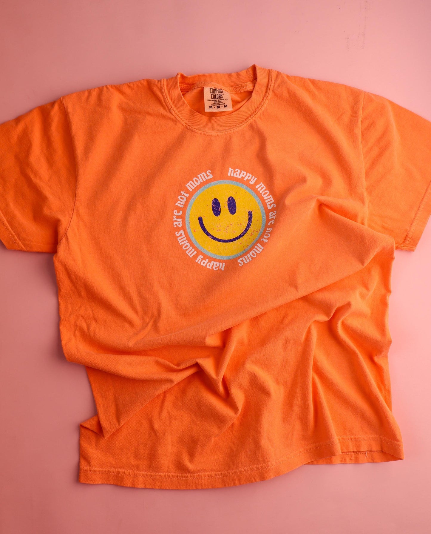 Comfort Colors® Mom Shirt | Happy Moms Are Hot Moms T-Shirt | Mothers Day Gift Mom Shirt | Retro Mom Shirt | Orange Comfort Colors Tee