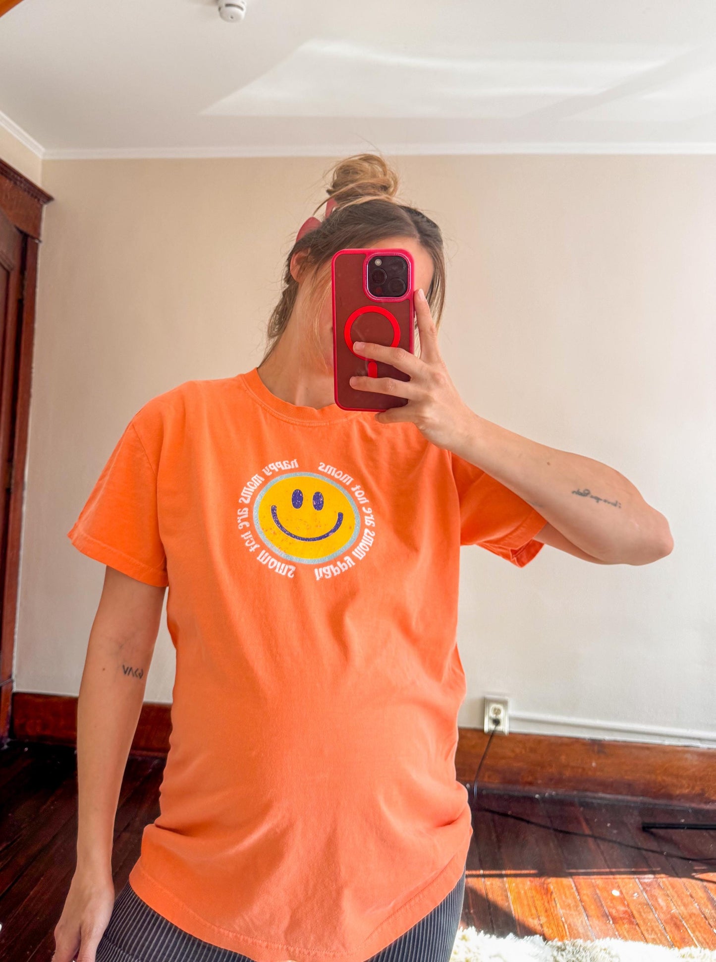Comfort Colors® Mom Shirt | Happy Moms Are Hot Moms T-Shirt | Mothers Day Gift Mom Shirt | Retro Mom Shirt | Orange Comfort Colors Tee