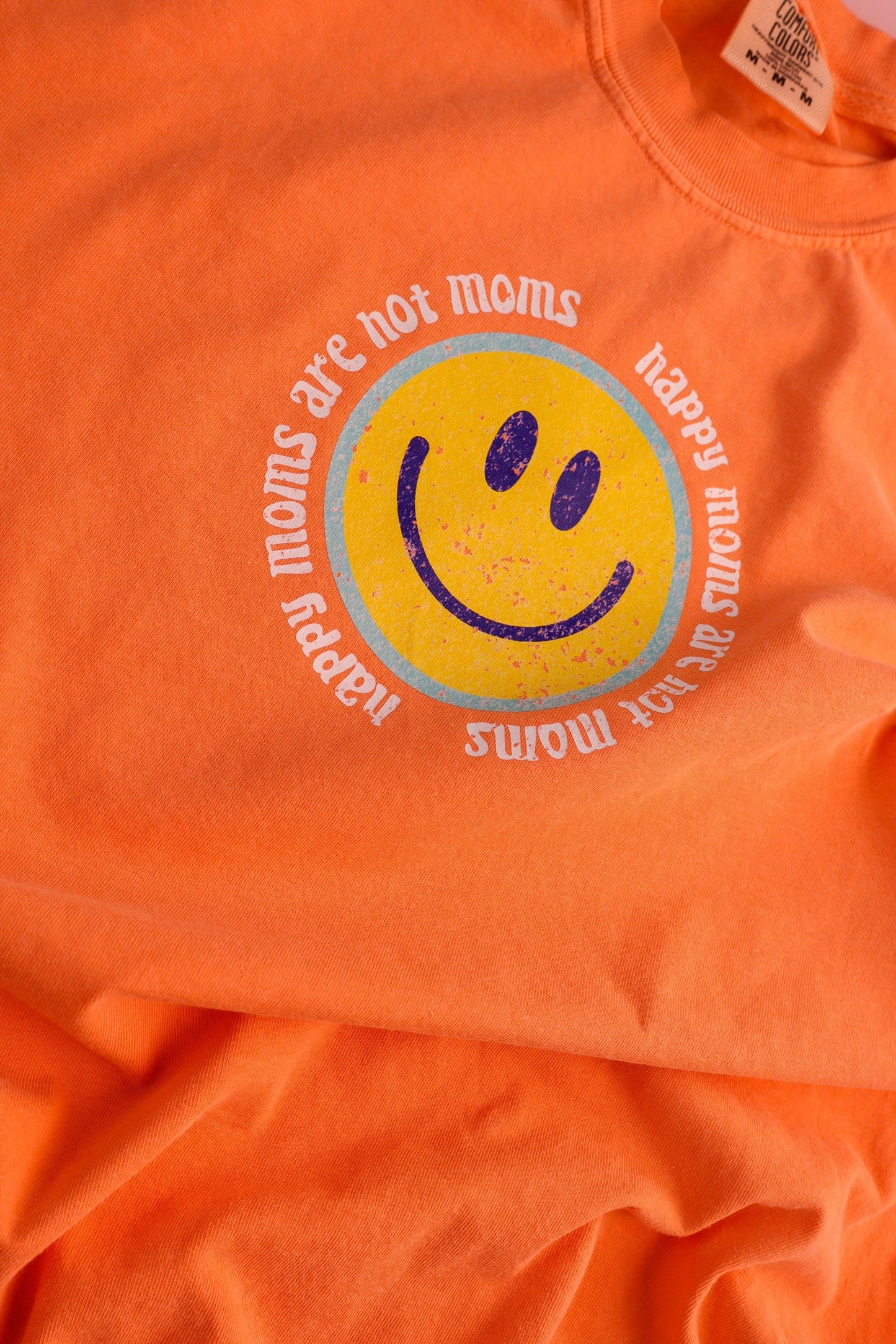 Comfort Colors® Mom Shirt | Happy Moms Are Hot Moms T-Shirt | Mothers Day Gift Mom Shirt | Retro Mom Shirt | Orange Comfort Colors Tee