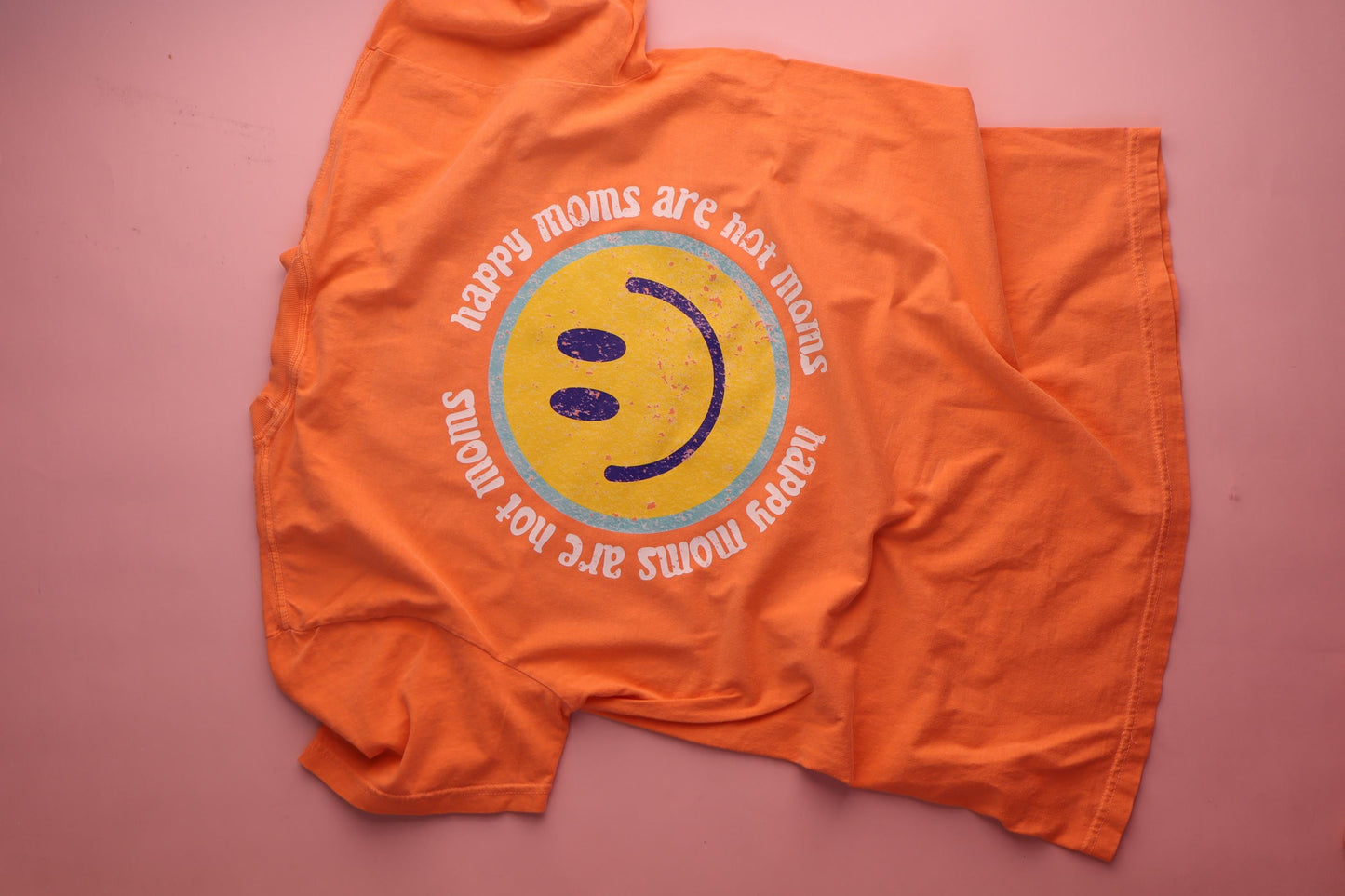 Comfort Colors® Mom Shirt | Happy Moms Are Hot Moms T-Shirt | Mothers Day Gift Mom Shirt | Retro Mom Shirt | Orange Comfort Colors Tee