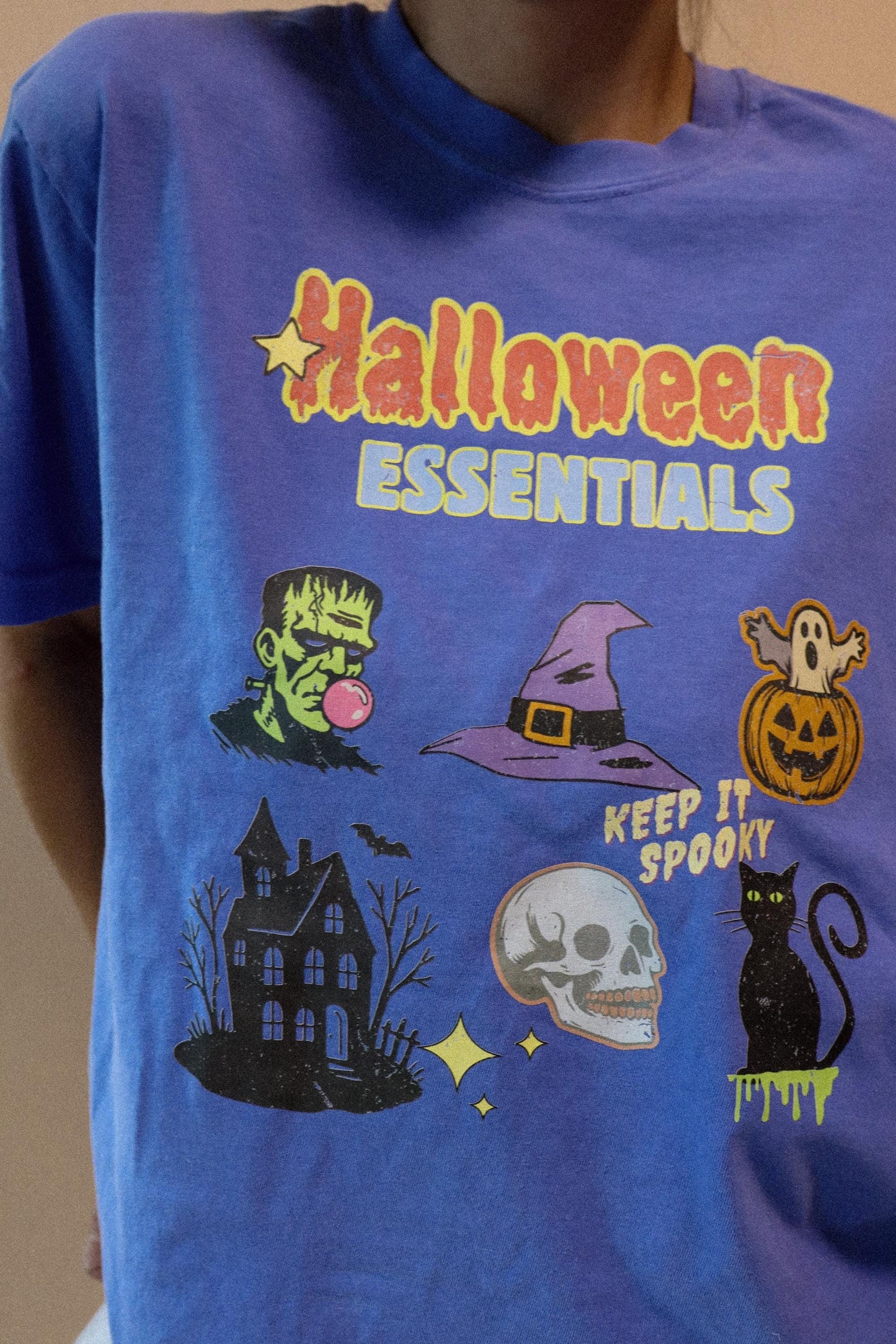 Halloween Essentials Shirt - Comfort Colors Graphic Tee | Cute Spooky Season Shirt | Fall Pumpkin Patch Tee | Witchy Retro Halloween T-Shirt
