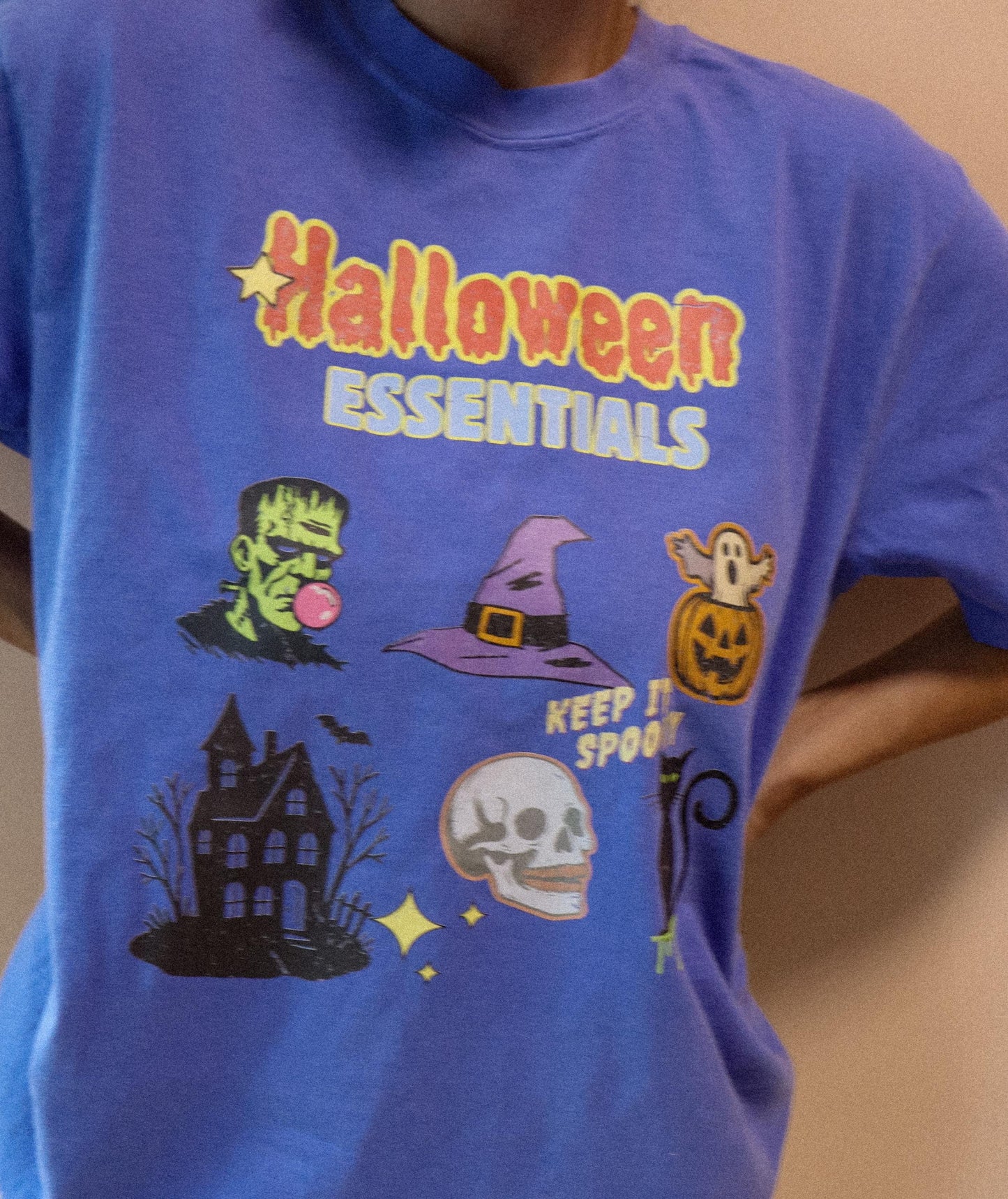 Halloween Essentials Shirt - Comfort Colors Graphic Tee | Cute Spooky Season Shirt | Fall Pumpkin Patch Tee | Witchy Retro Halloween T-Shirt