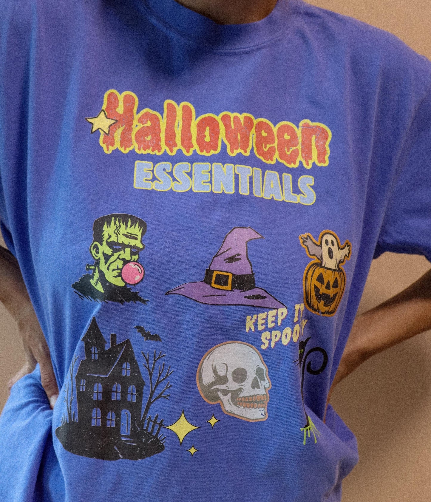 Halloween Essentials Shirt - Comfort Colors Graphic Tee | Cute Spooky Season Shirt | Fall Pumpkin Patch Tee | Witchy Retro Halloween T-Shirt