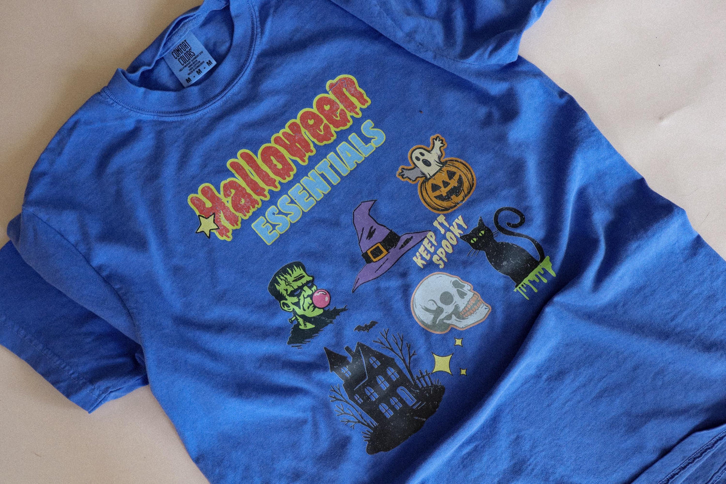Halloween Essentials Shirt - Comfort Colors Graphic Tee | Cute Spooky Season Shirt | Fall Pumpkin Patch Tee | Witchy Retro Halloween T-Shirt