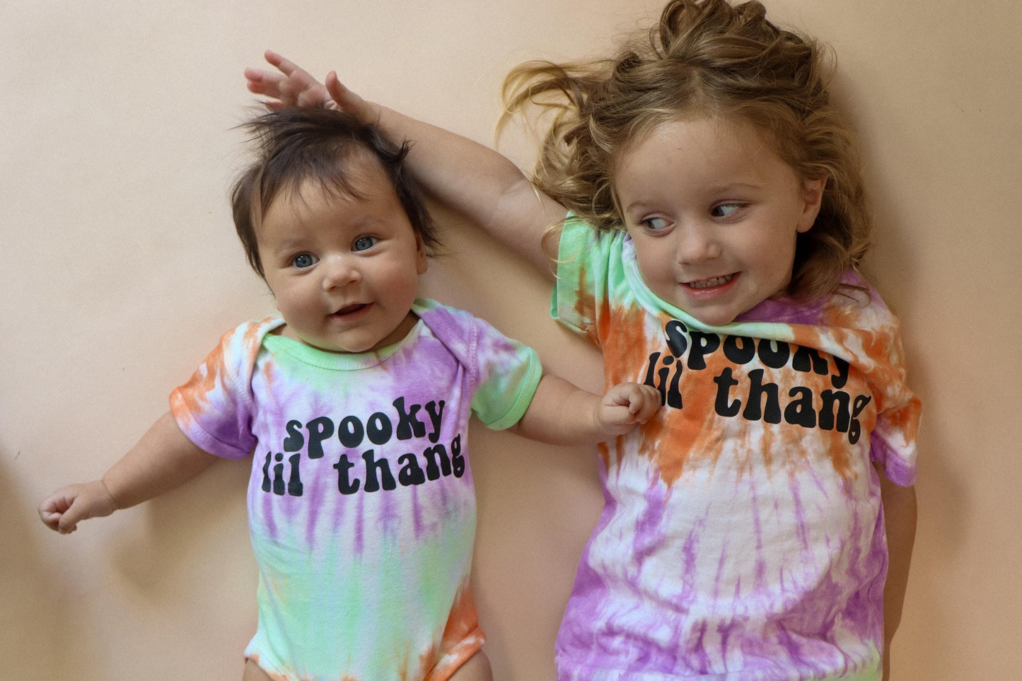 Spooky Lil Thang Halloween Shirt for Kids | Sibling Matching Tie-Dye Tee | Toddler & Infant Trick-or-Treat Shirt