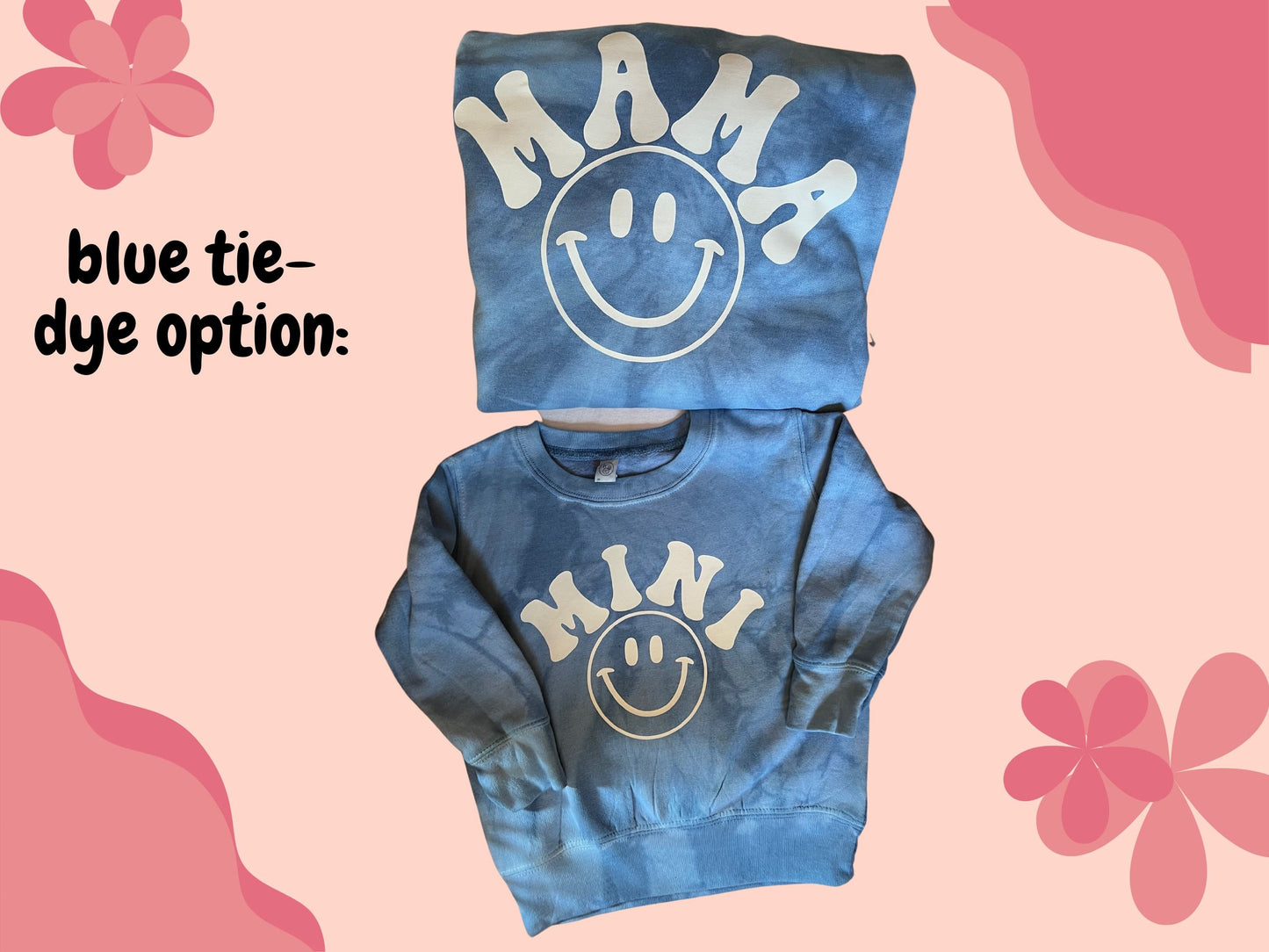Mama Sweatshirt, Retro Mama Sweatshirt, Boho Mama Crewneck, Baby Shower Gift, Gift for Mom, Tie Dye Happy Face Sweatshirt, Boho Gift