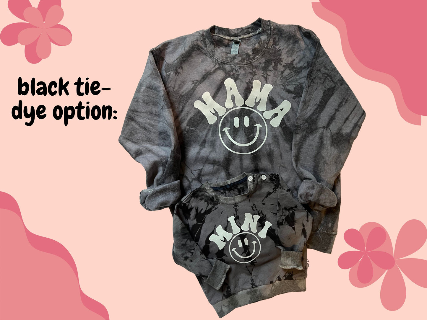 Mama Sweatshirt, Retro Mama Sweatshirt, Boho Mama Crewneck, Baby Shower Gift, Gift for Mom, Tie Dye Happy Face Sweatshirt, Boho Gift