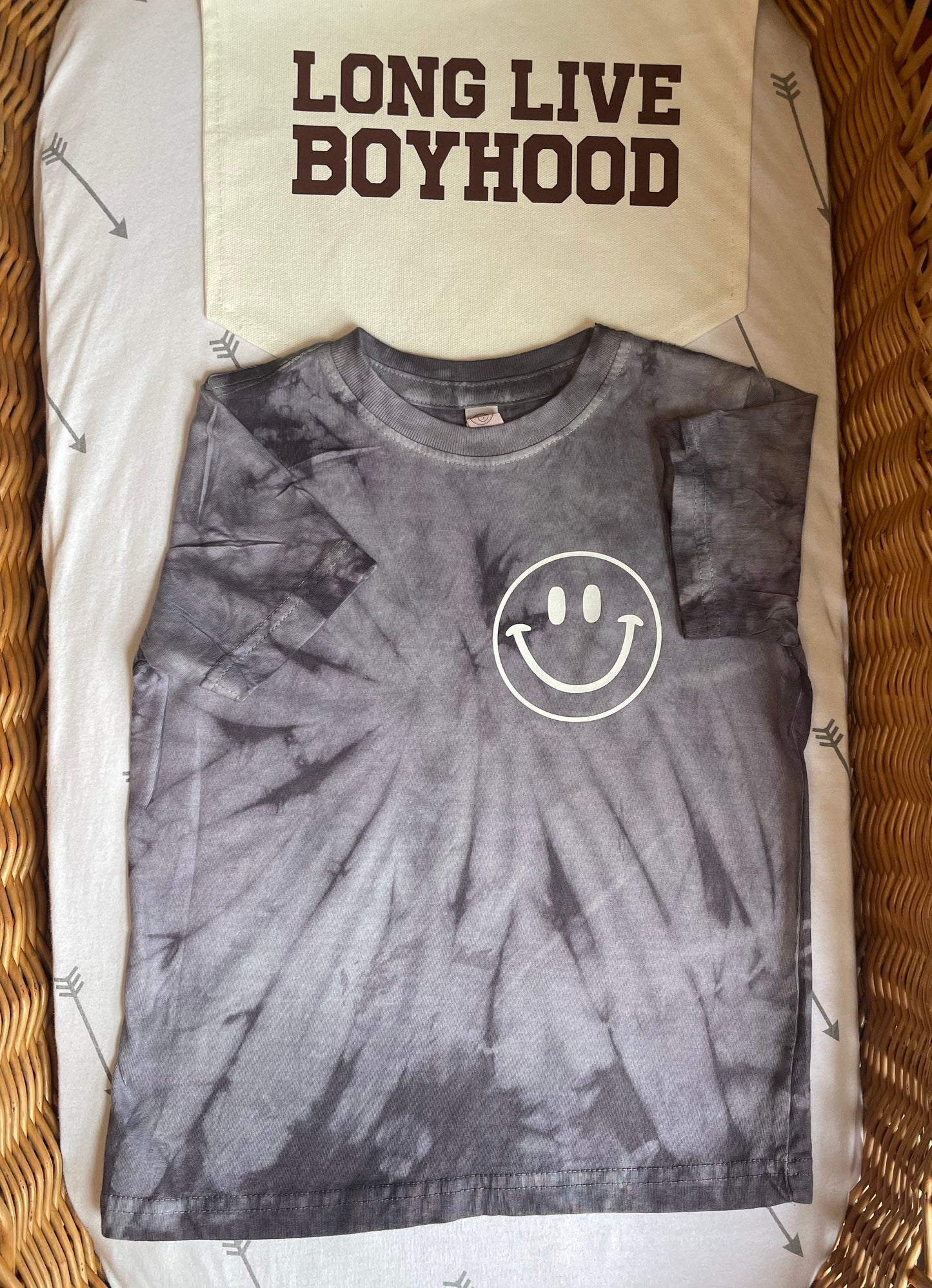 Happy Little Soul Baby T-Shirt, Happy Little Thang T-Shirt, Graphic Happy Face T-Shirt, Retro Toddler, Trendy Baby T-Shirt