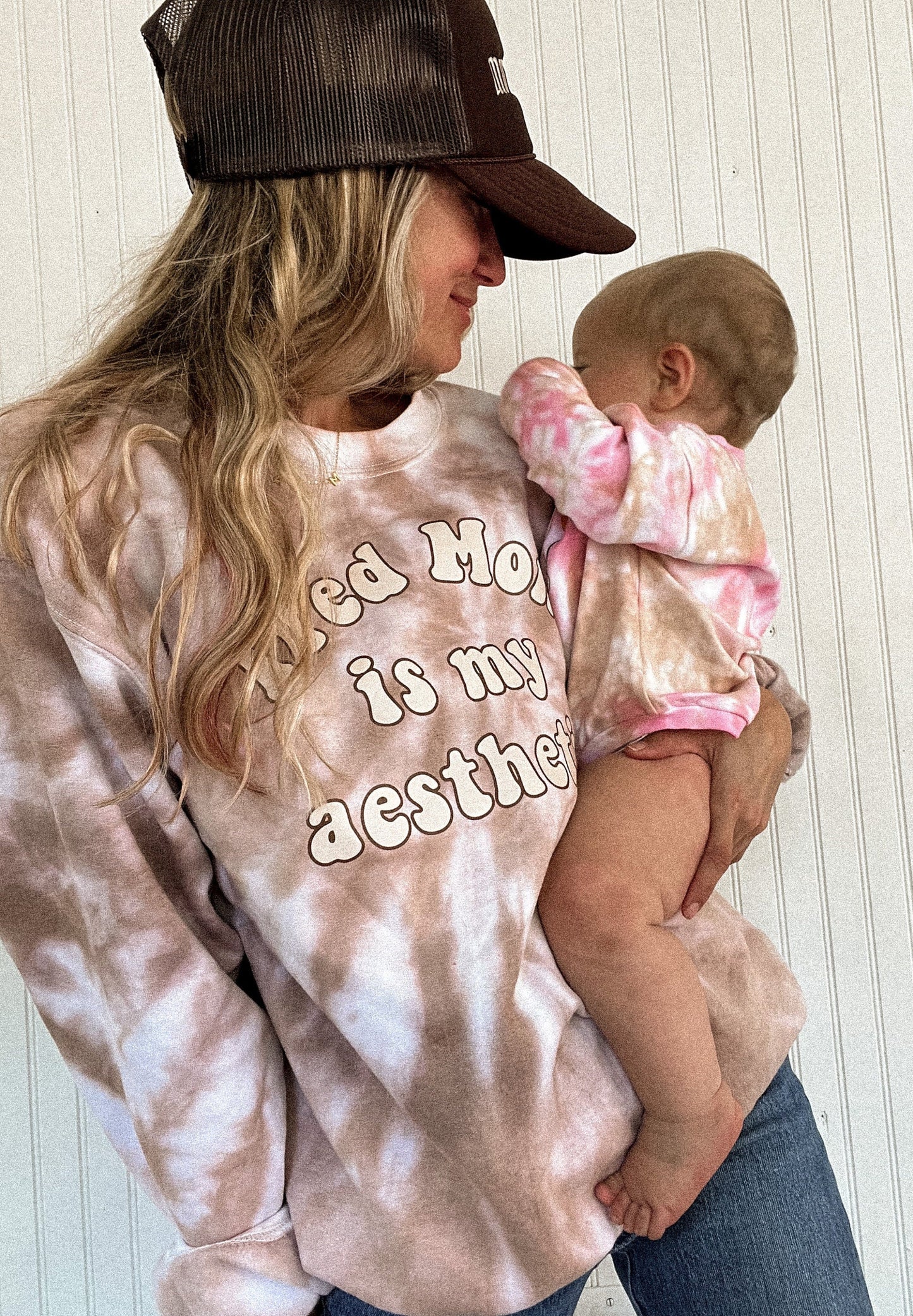 Tired Mom Sweatshirt, Retro Mama Sweatshirt, Boho Mama Fall Crewneck, Baby Shower Gift for New Mom, Mama Needs Coffee Shirt | Tie-Dye Mom