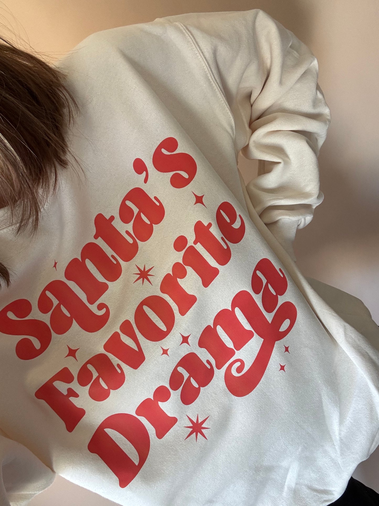 Santa’s Favorite Drama Crewneck, Women’s Holiday Crew