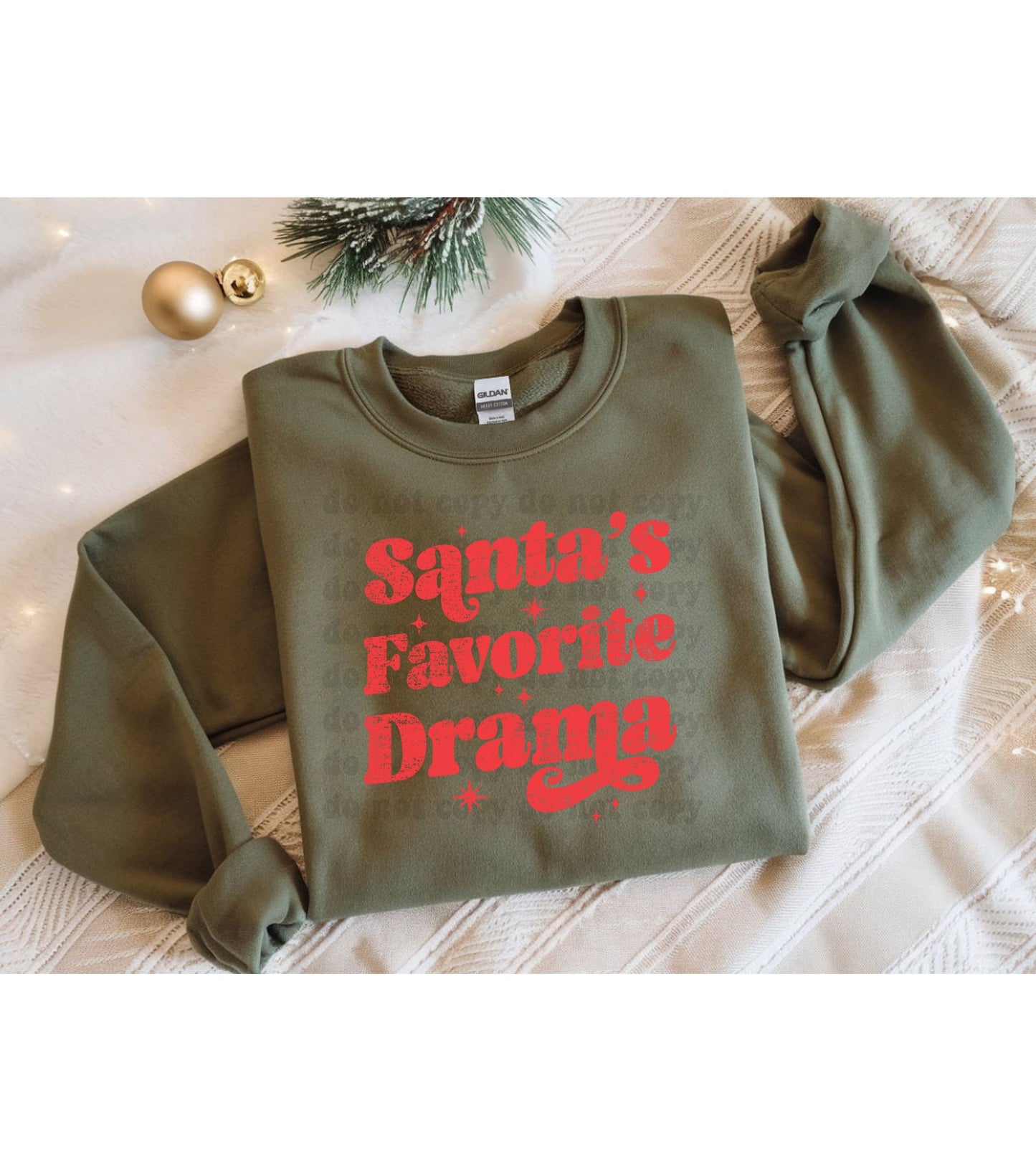 Santa’s Favorite Drama Crewneck, Women’s Holiday Crew