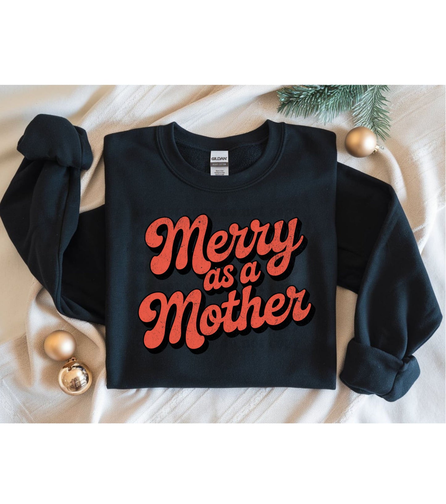Merry as a Mother Crewneck, Holiday Crewneck for Mom