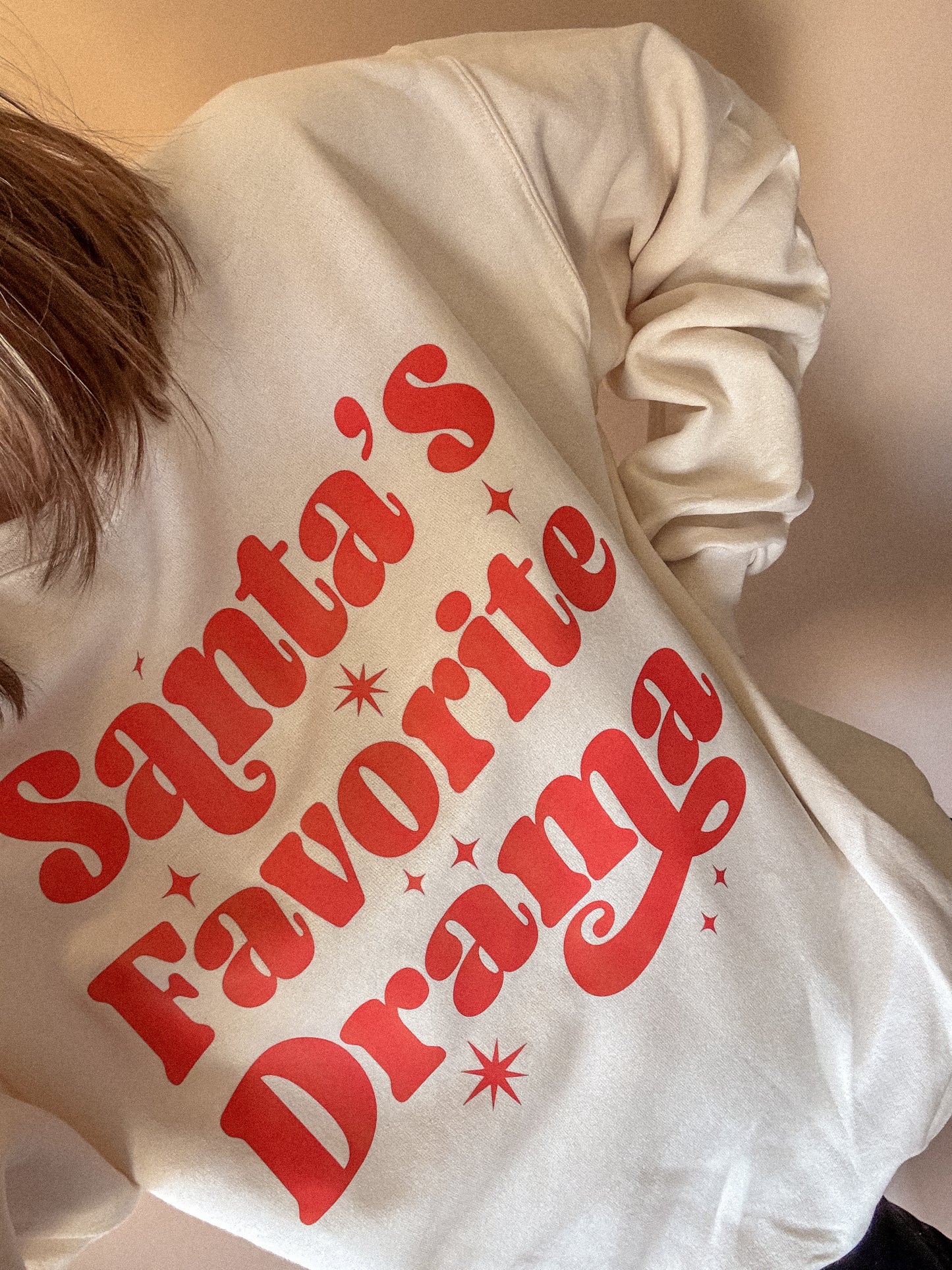 Santa’s Favorite Drama Crewneck, Women’s Holiday Crew