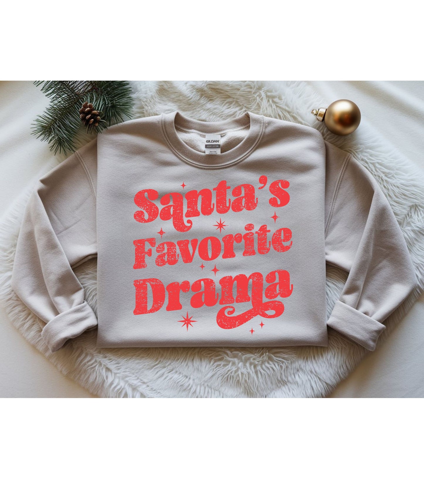 Santa’s Favorite Drama Crewneck, Women’s Holiday Crew