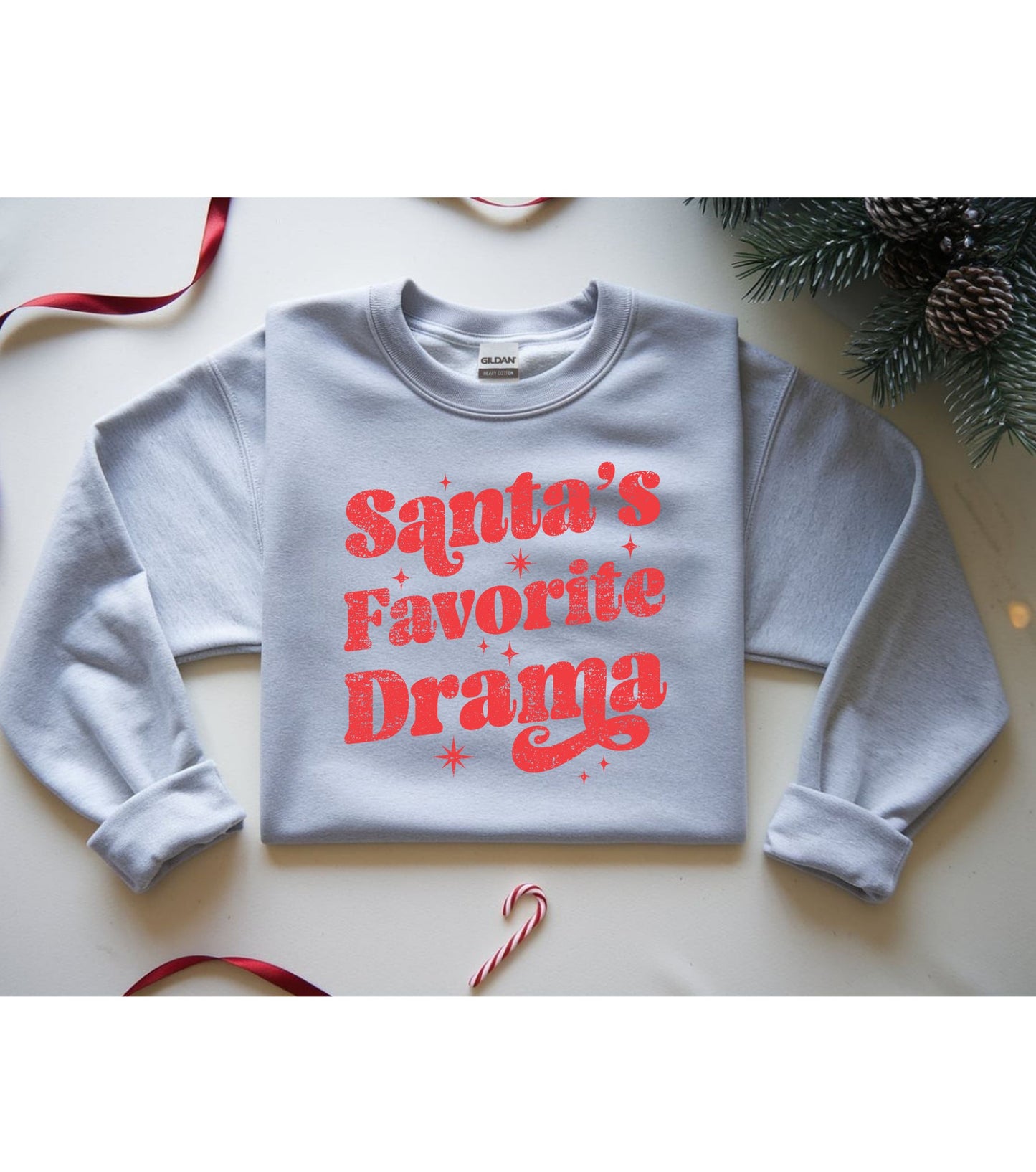 Santa’s Favorite Drama Crewneck, Women’s Holiday Crew