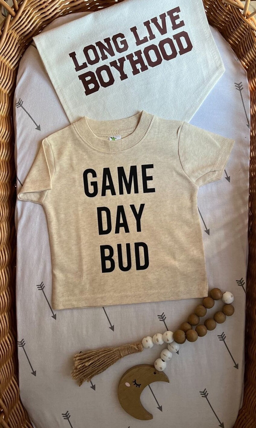 GAME DAY BUD Baby Football Outfit, On Sundays I Watch Football With Daddy Shirt, My First Football Season, Unisex Baby Football Outfit, Gift