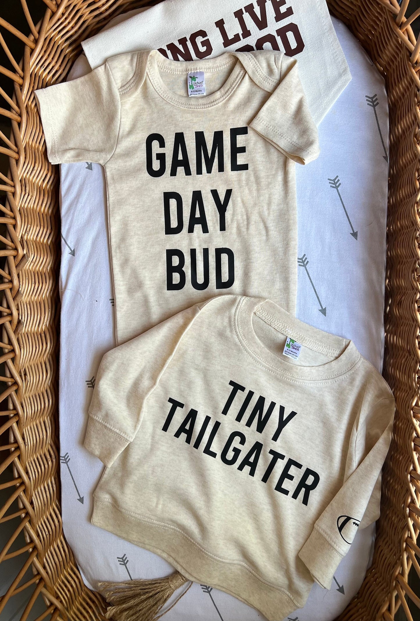 GAME DAY BUD Baby Football Outfit, On Sundays I Watch Football With Daddy Shirt, My First Football Season, Unisex Baby Football Outfit, Gift