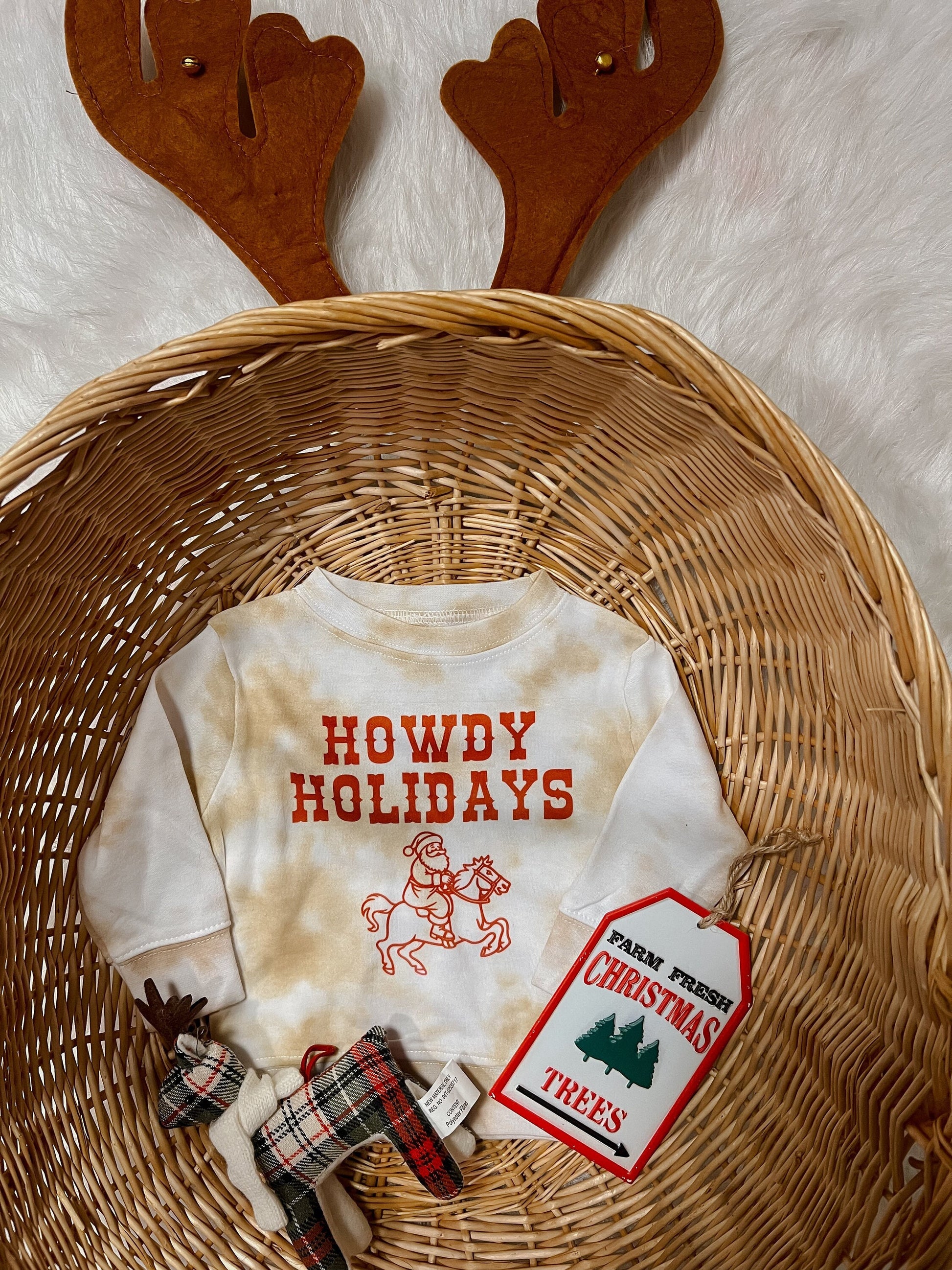 Howdy Holidays Western Christmas Shirt for Infants, Toddlers and Kids, Cute Kids Christmas Shirt, Toddler Christmas Outfit, Custom Christmas