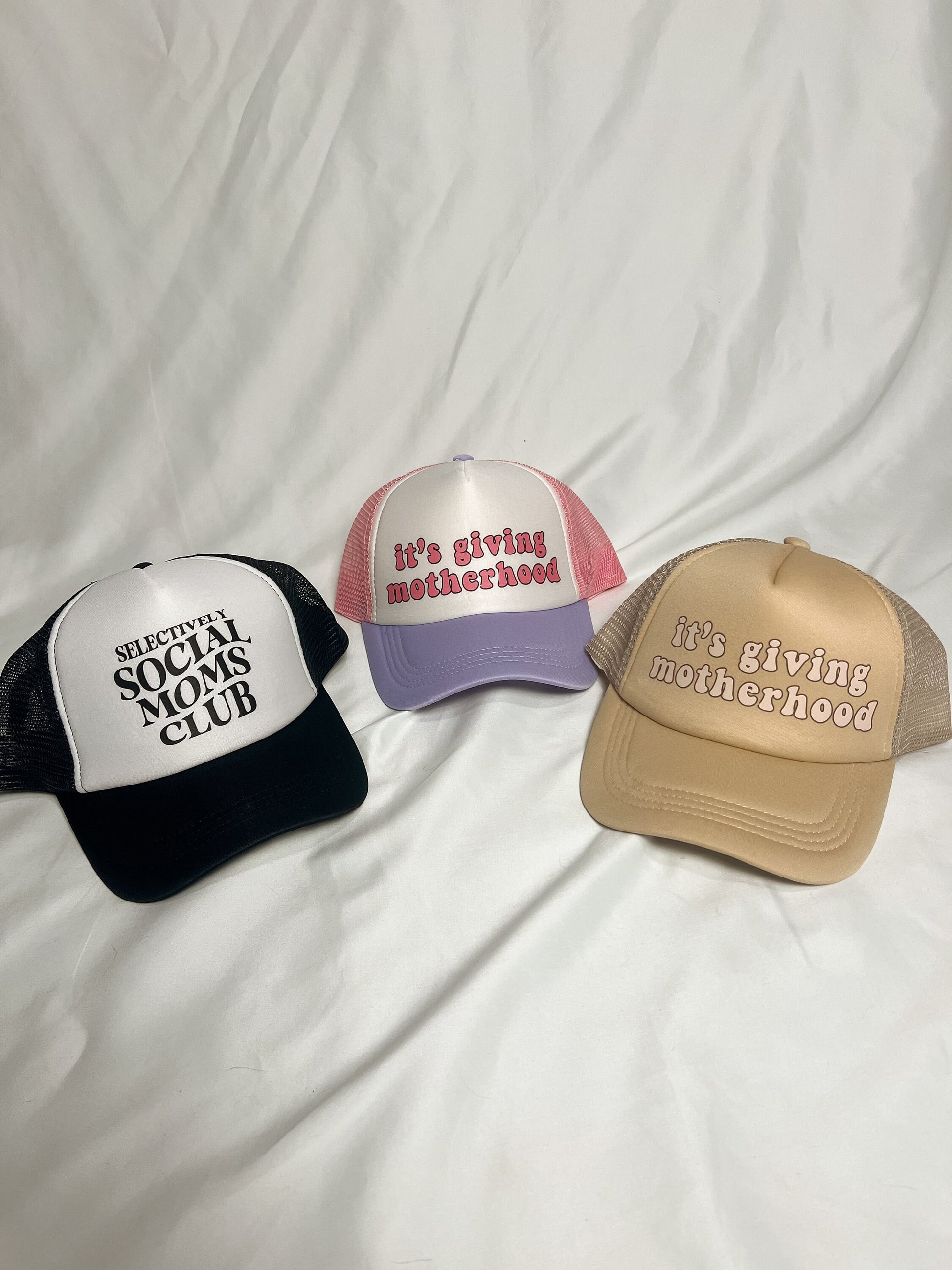 Beige Trucker Hat, Women's Trucker Hat, Motherhood Hat, Gift for Mom, VALENTINE'S DAY Gift for Mom, New Mom Gift, Baby Shower Gift for Mom, Golden