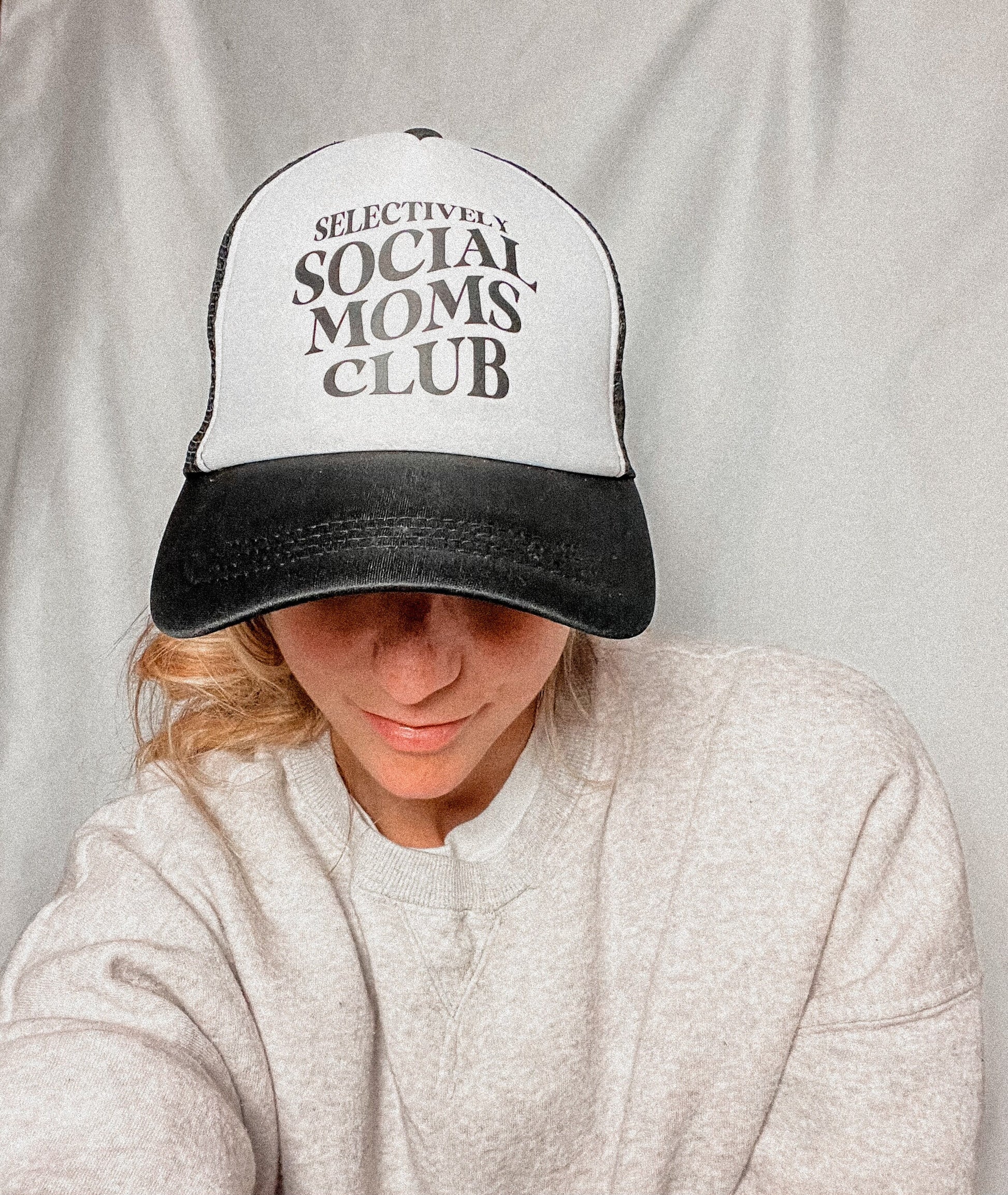 TRENDY TRUCKER HAT | Selectively Social Moms Club Trucker Hat | VALENTINE'S DAY Gift for Moms | Black Trendy Hat | Best Gifts for Moms |