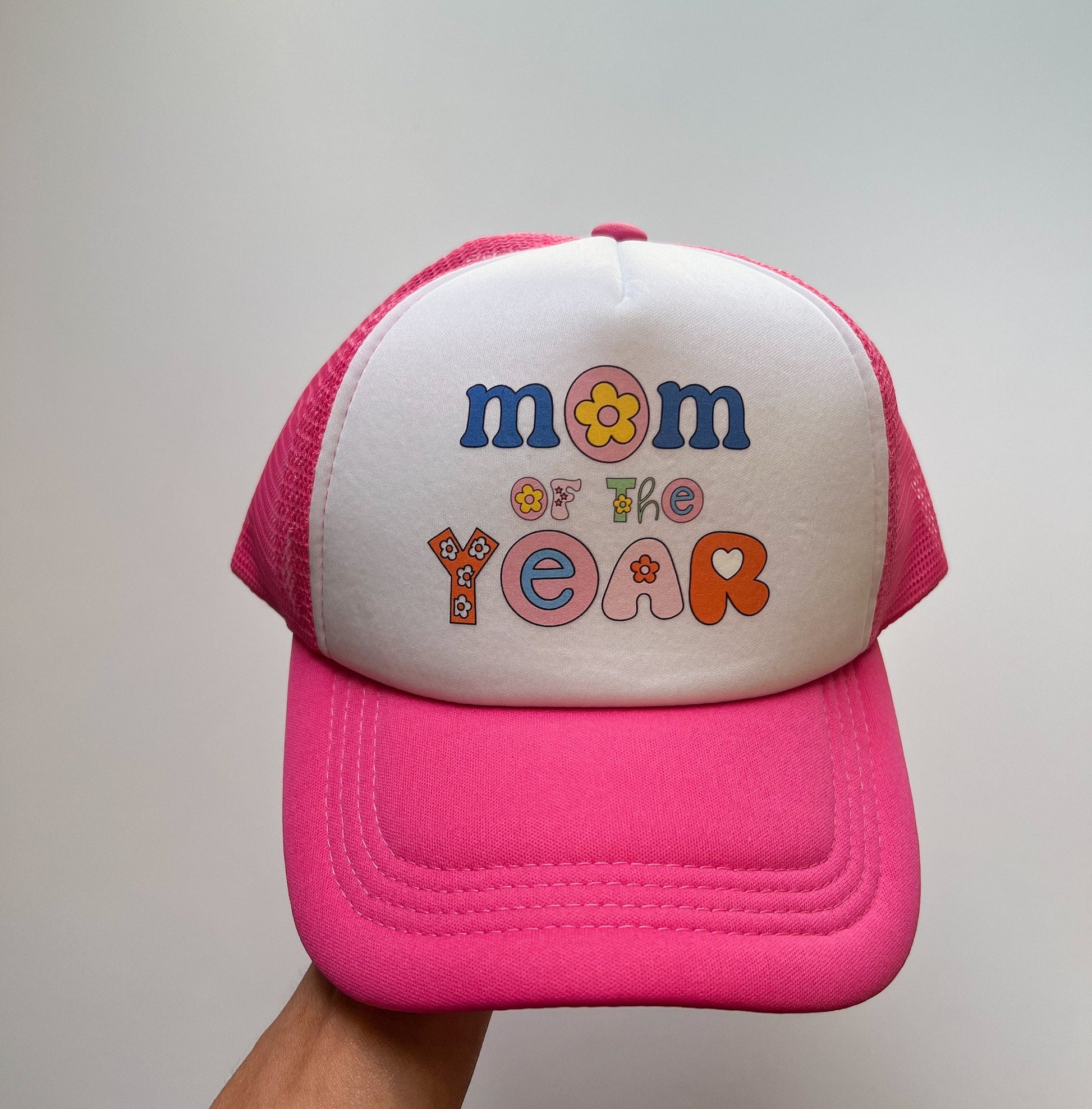 Mom of the Year Trucker Hat, Mama Trucker Hat, NEON Trucker Hat Women, GIFT for Her, Trendy Trucker Hats for Women, Mothers Day Gift Mom