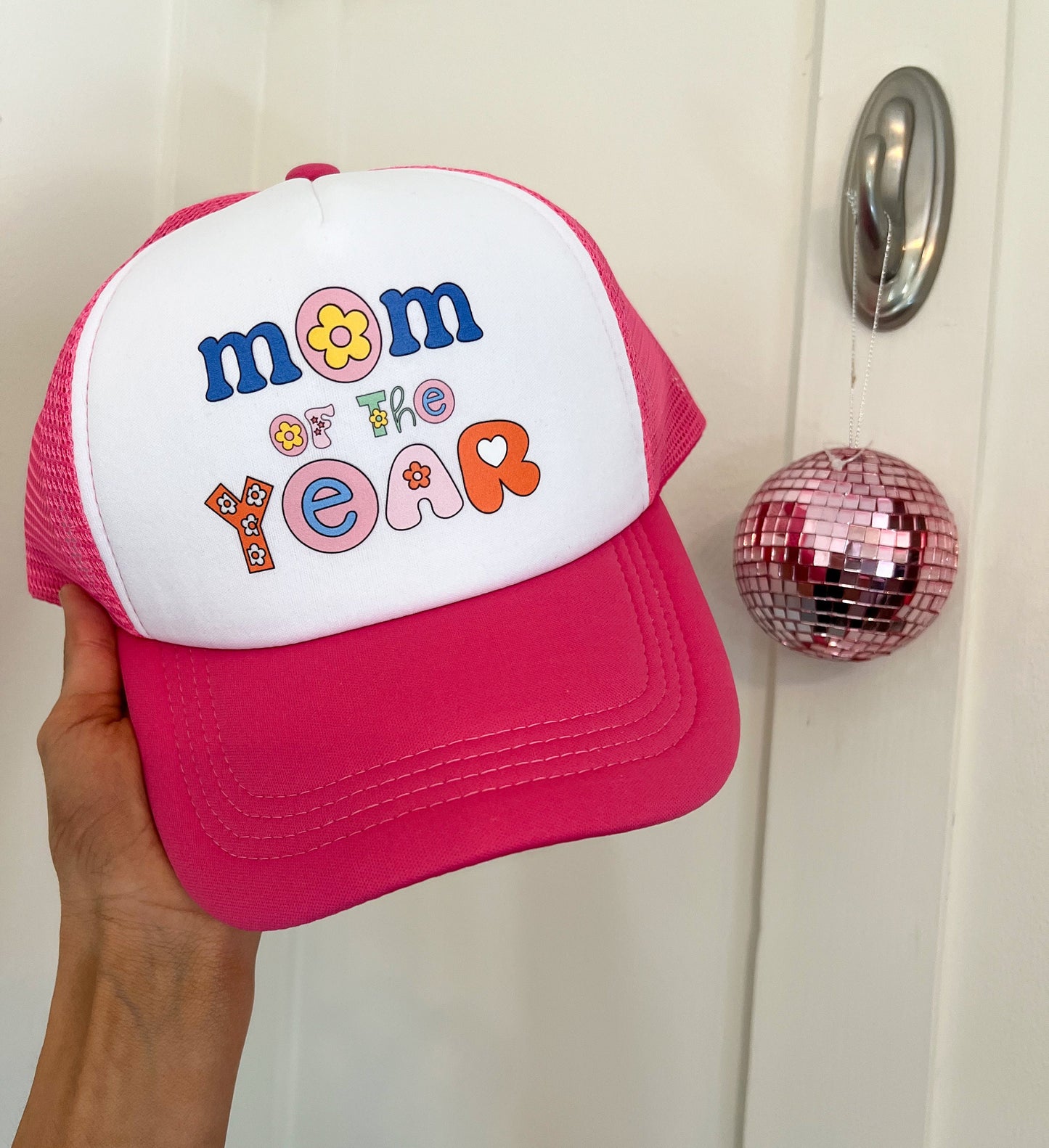 mom of the year NEON trucker hat!