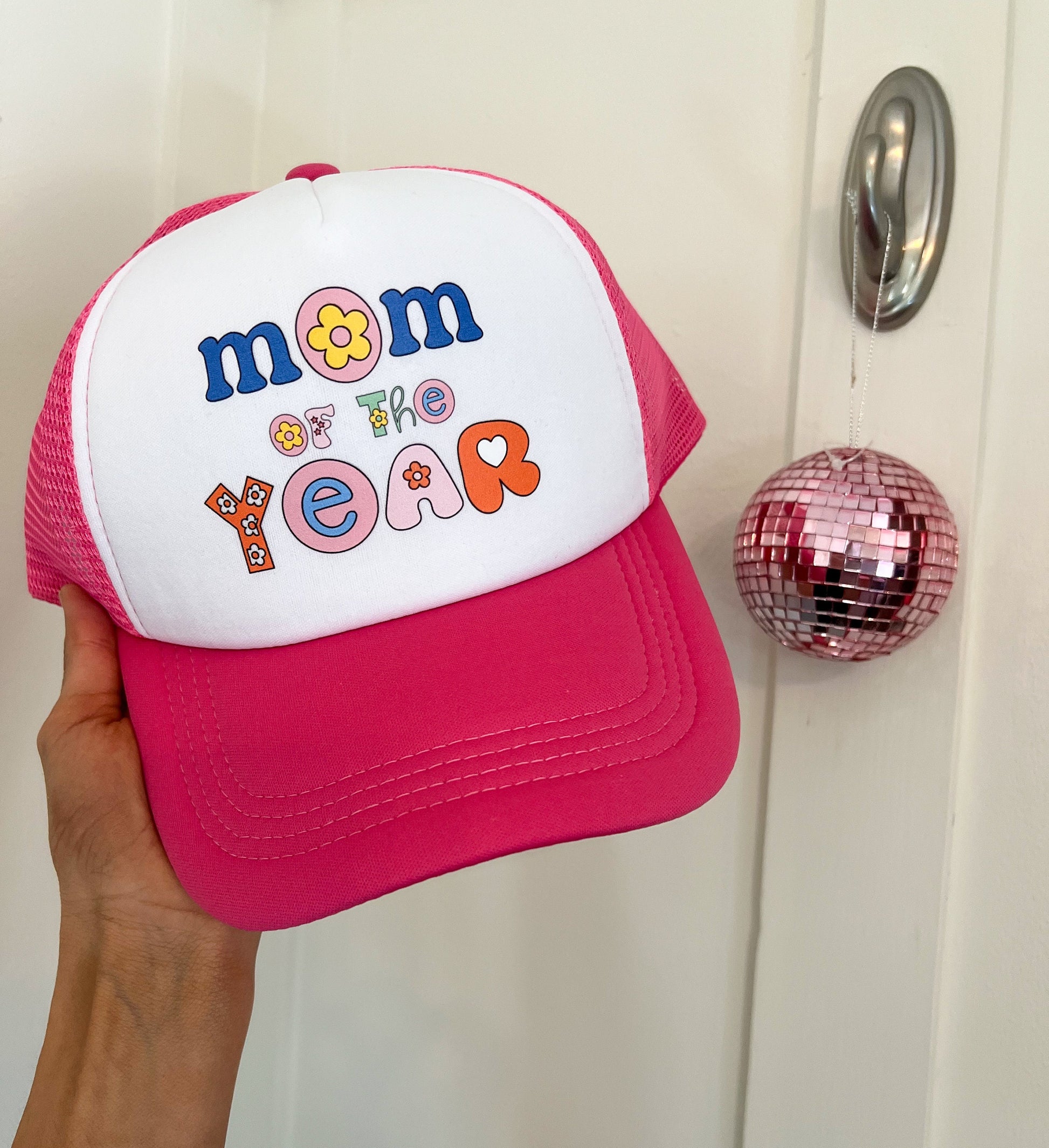 mom of the year NEON trucker hat!