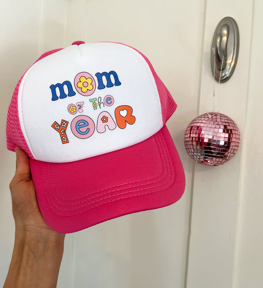 mom of the year NEON trucker hat!