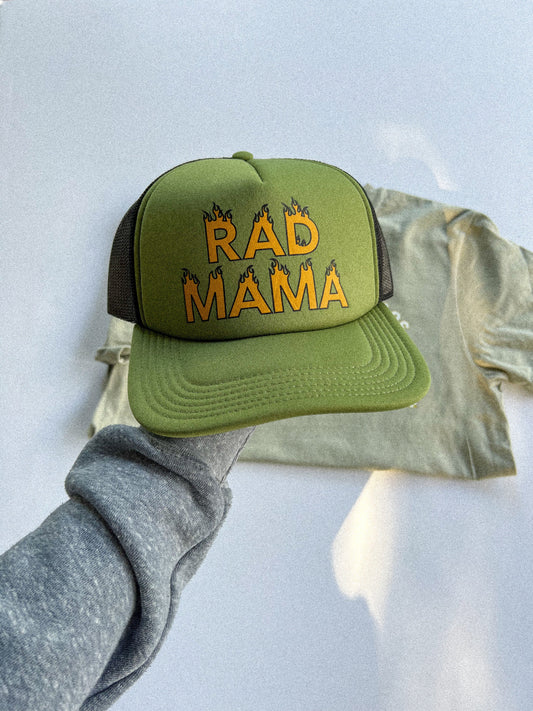 Rad Mom Trucker Hat, Trendy Mama Hat, Aesthetic Mom Gift, Gift for Mom, Mother’s Day Gift for Mom, New Mom Gift, Baby Shower Gift