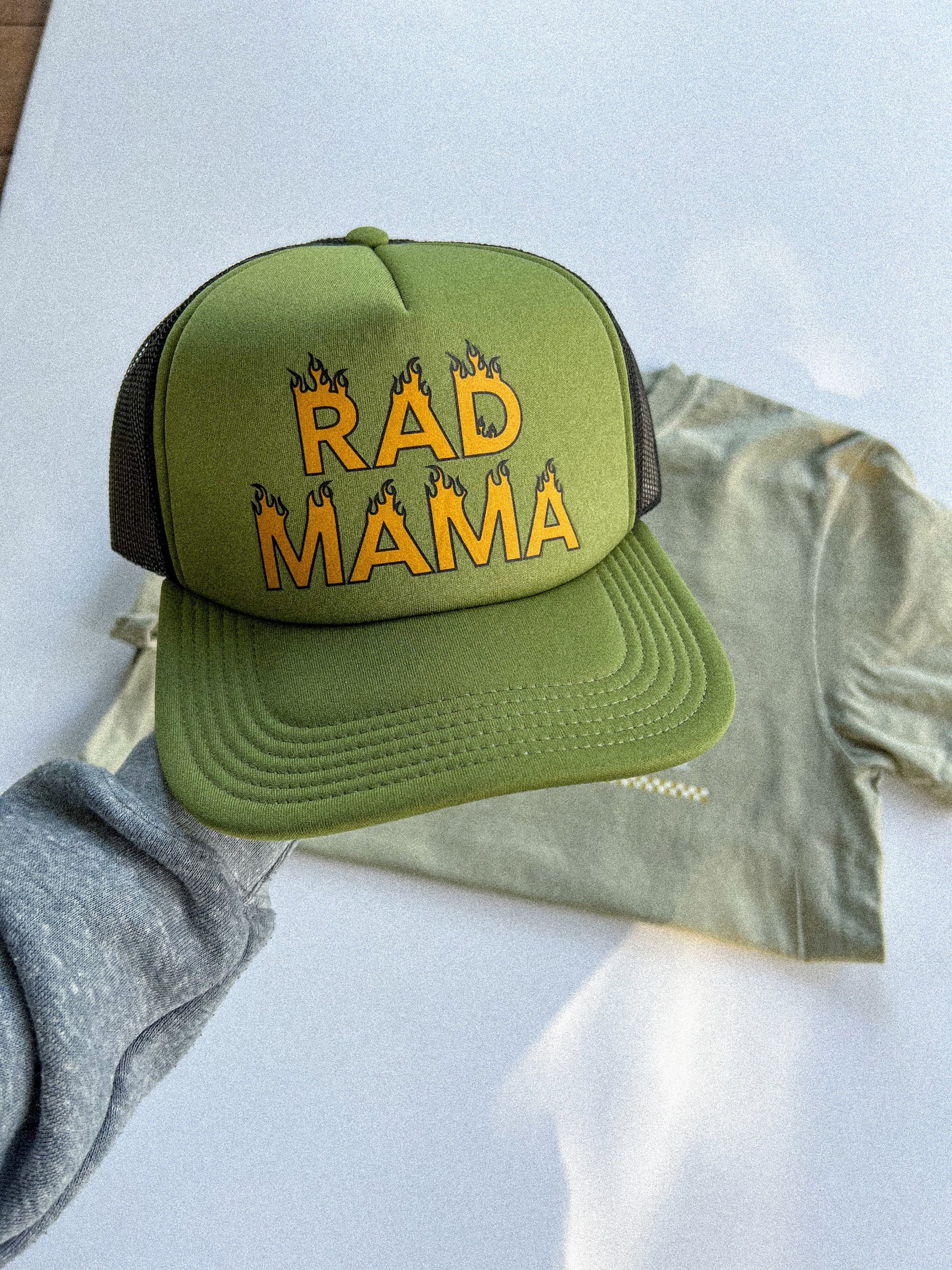 Rad Mom Trucker Hat, Trendy Mama Hat, Aesthetic Mom Gift, Gift for Mom, Mother’s Day Gift for Mom, New Mom Gift, Baby Shower Gift