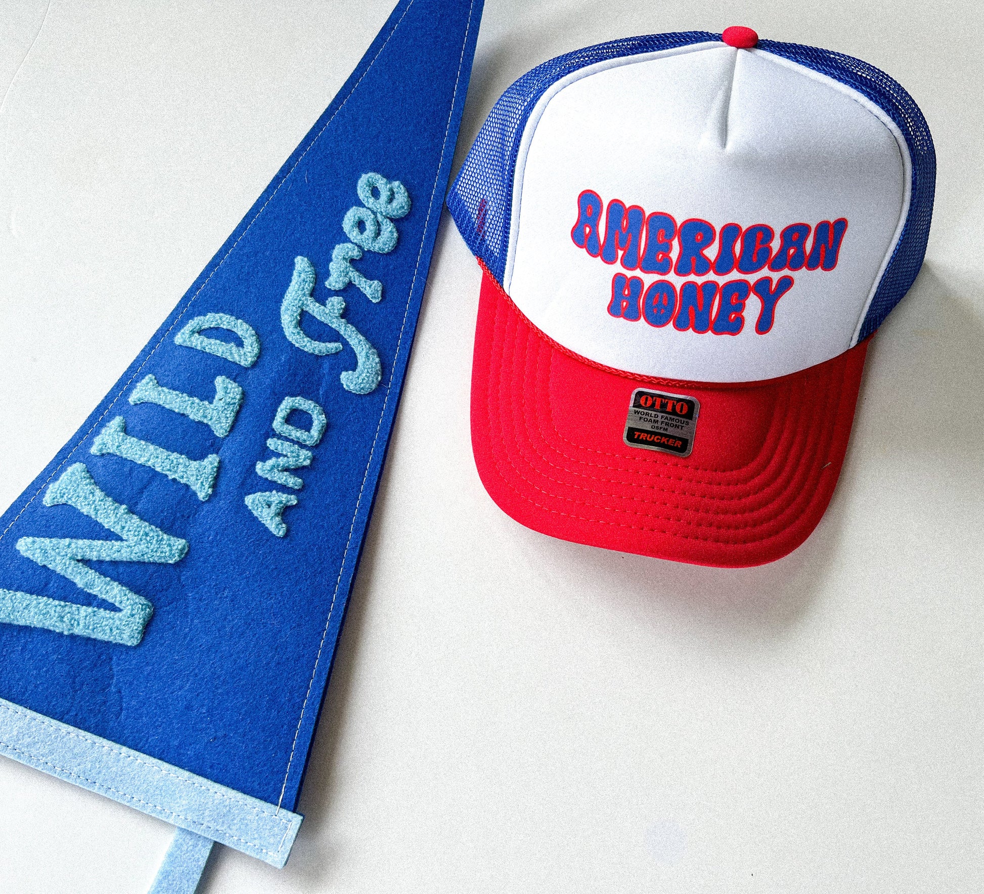 Patriotic Trucker Hat, Womens Trucker Hat, Trendy Summer Hat, Red White and Blue Trucker Hat, American Honey Trucker Hat, Women's Trendy Hat