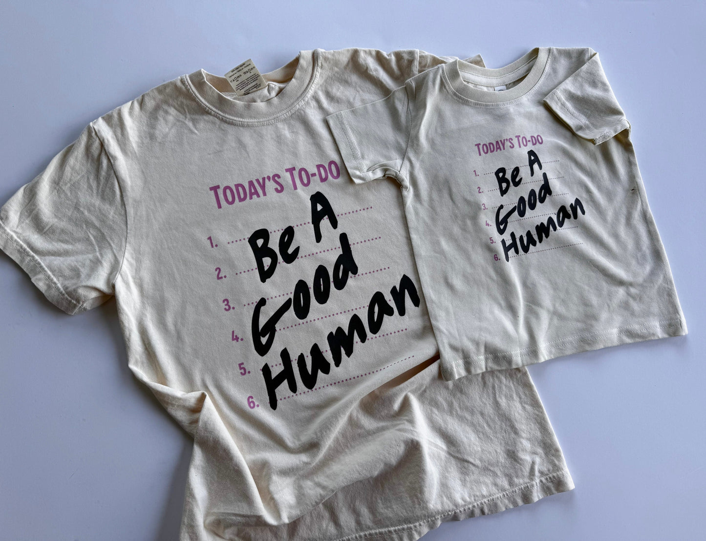 Matching Mama and Mini Shirts, Mom and Daughter Matching Shirts, Be a Good Human T-Shirt, Oversized Women’s Tee, Gift for Mom, Gift Daughter