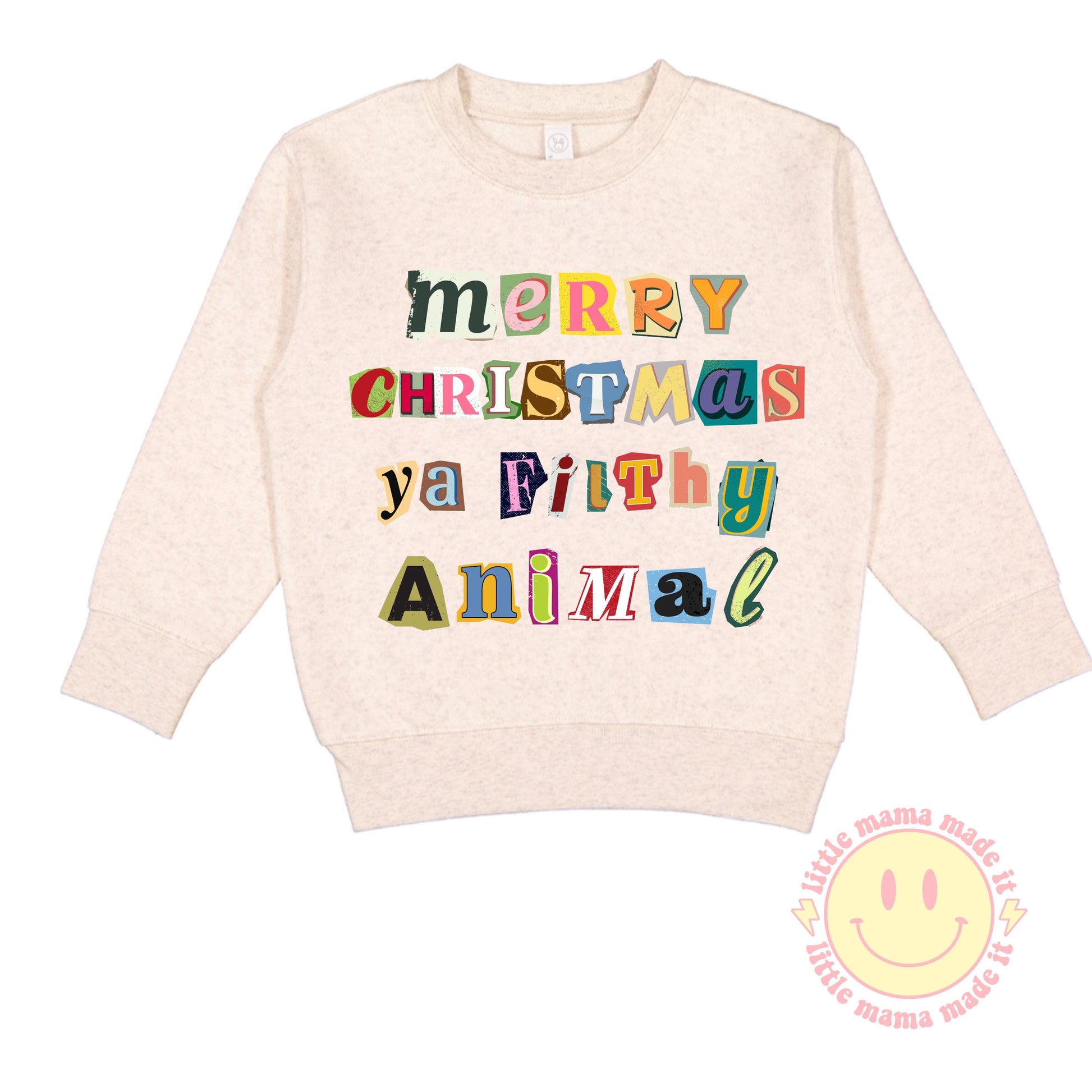 Merry Sweatshirt for Kids, Toddler Girl Christmas Sweater, Holiday Outfit, Cute Christmas Sweatshirt for Kid, Girls Retro Christmas Sweater