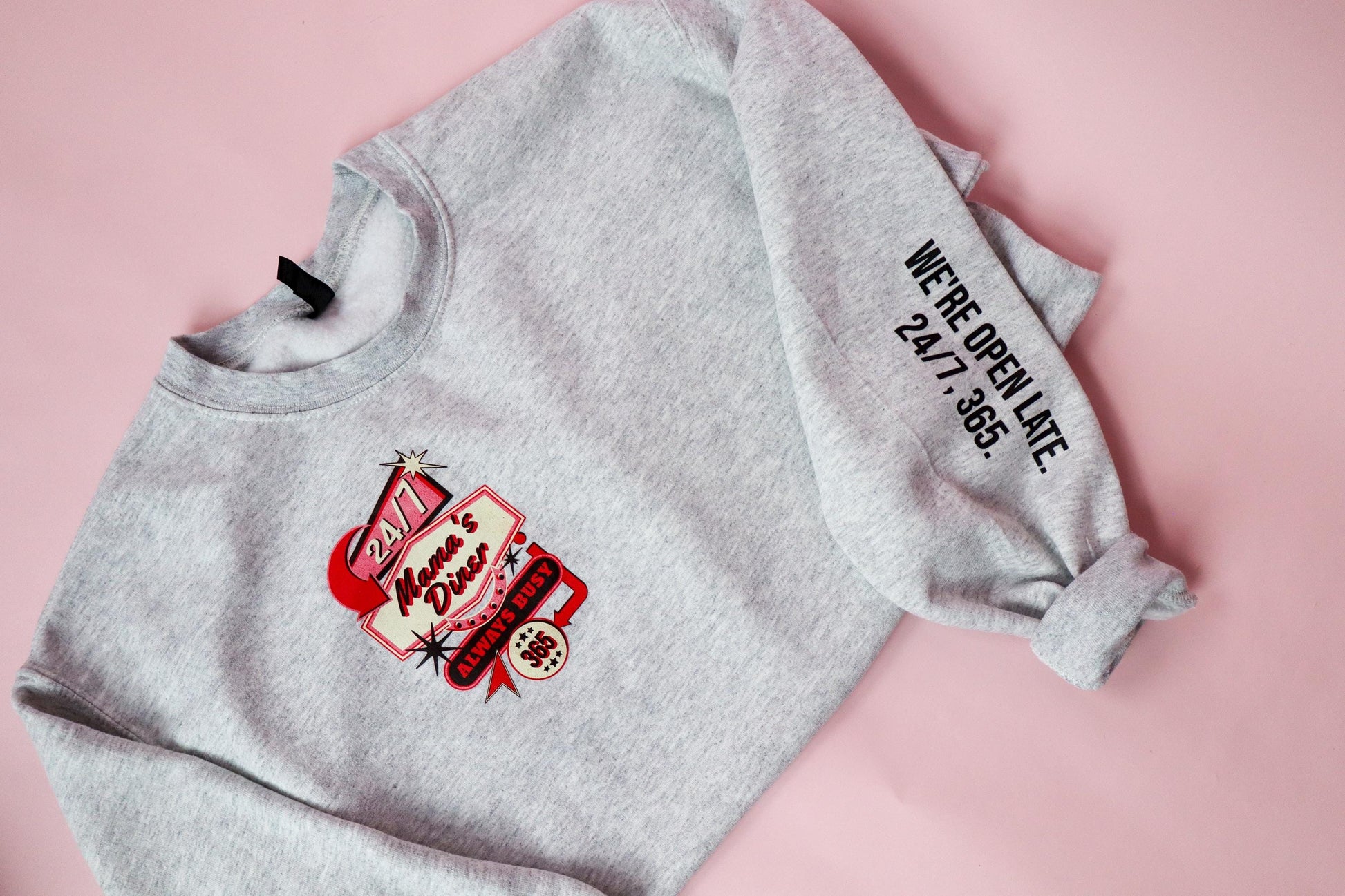 Mama’s Diner Graphic Sweatshirt, Funny Nursing Mom Crewneck, Breastfeeding Gift for Mom, Retro Oversized Mom Sweater Trendy Mom Life Apparel