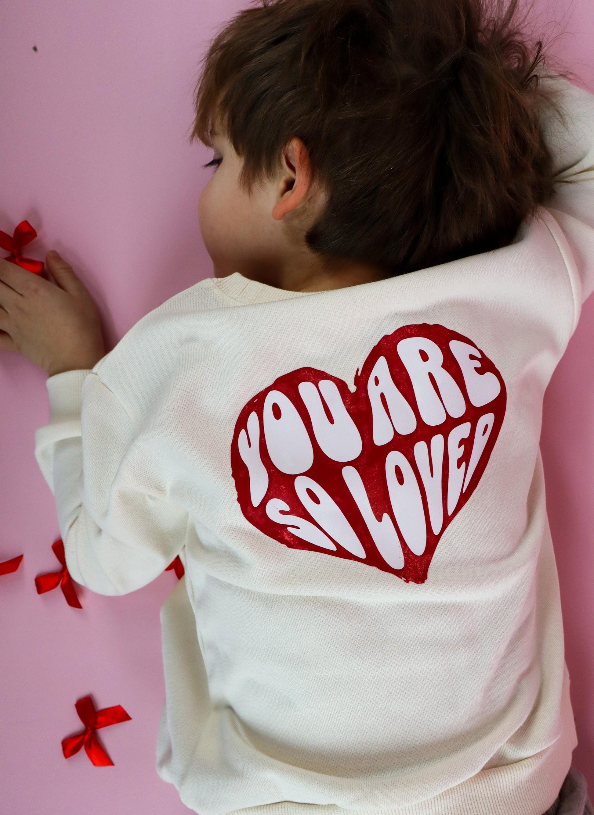 You Are So Loved Kids Valentine's Day Shirt or Sweatshirt - Unisex Infant, Toddler, Youth Heart Graphic Top